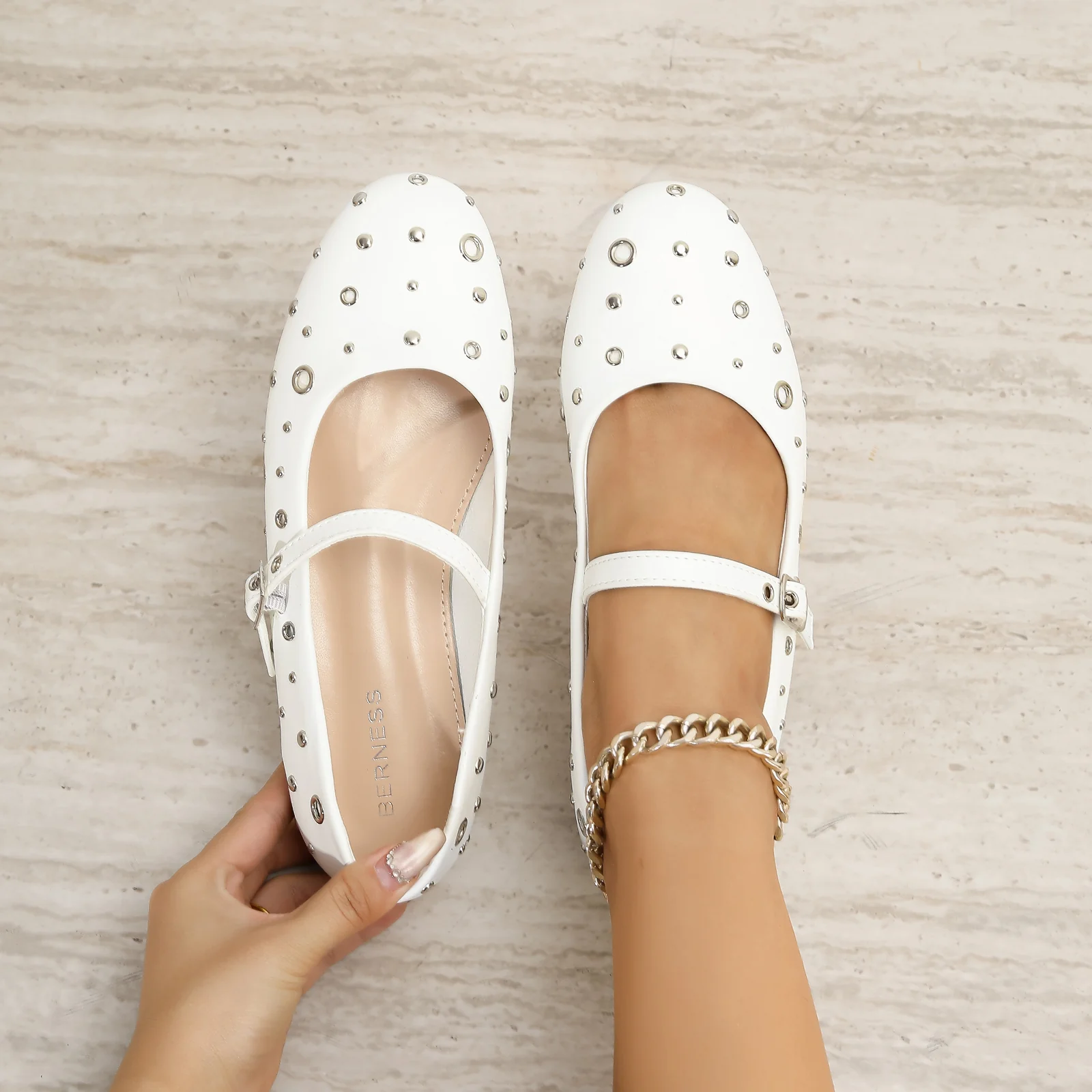 Felicity Studded Mary Jane Flats - Image 13