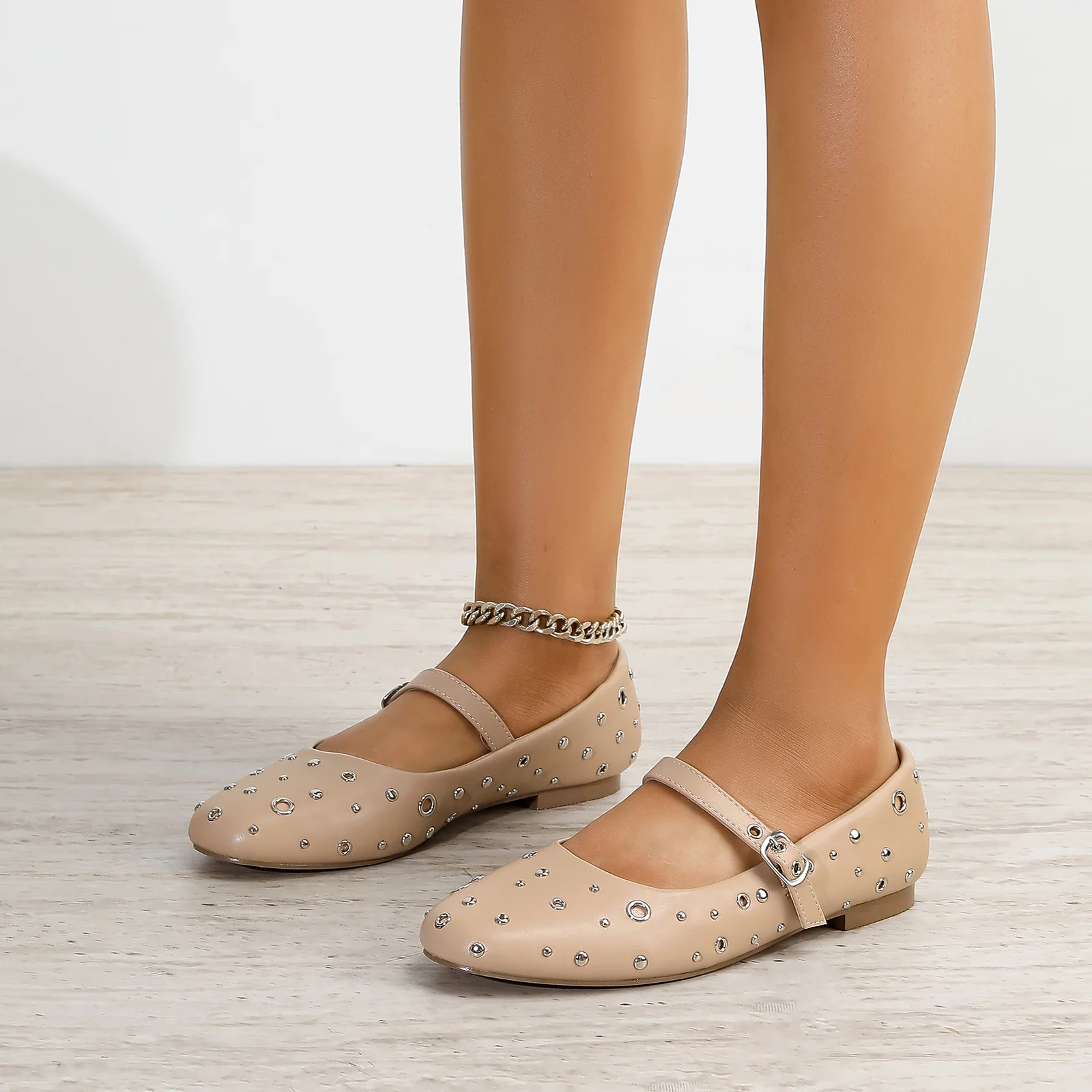 Felicity Studded Mary Jane Flats - Image 4