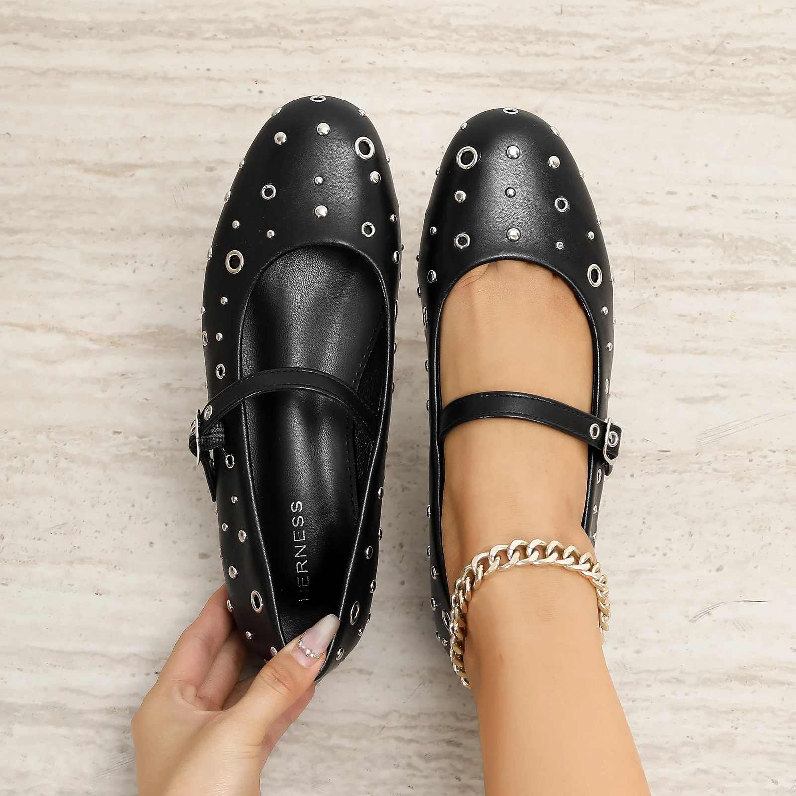 Felicity Studded Mary Jane Flats - Image 8