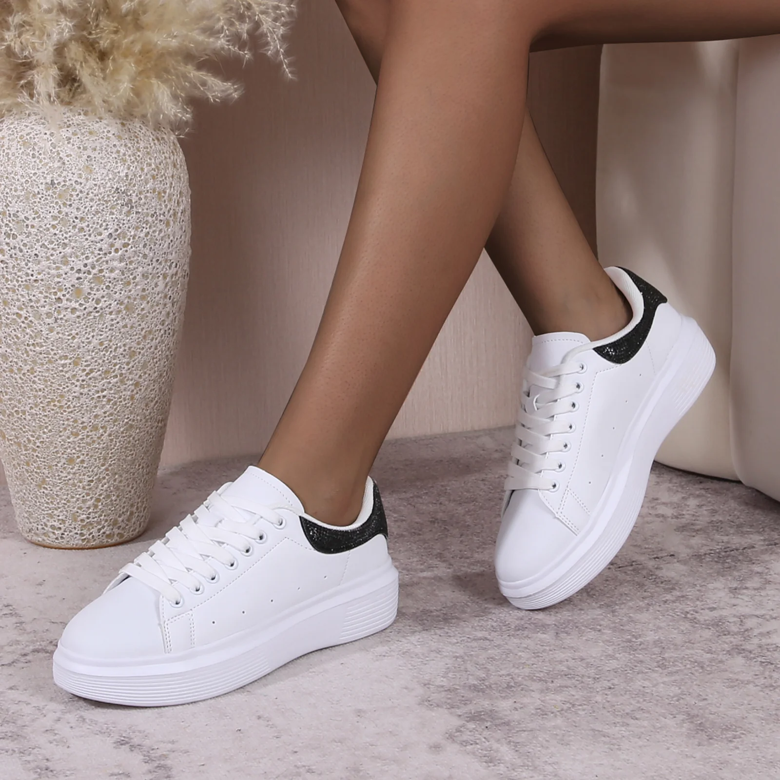 Fortuna Platform Sneaker with Rhinestone Accent - Image 5