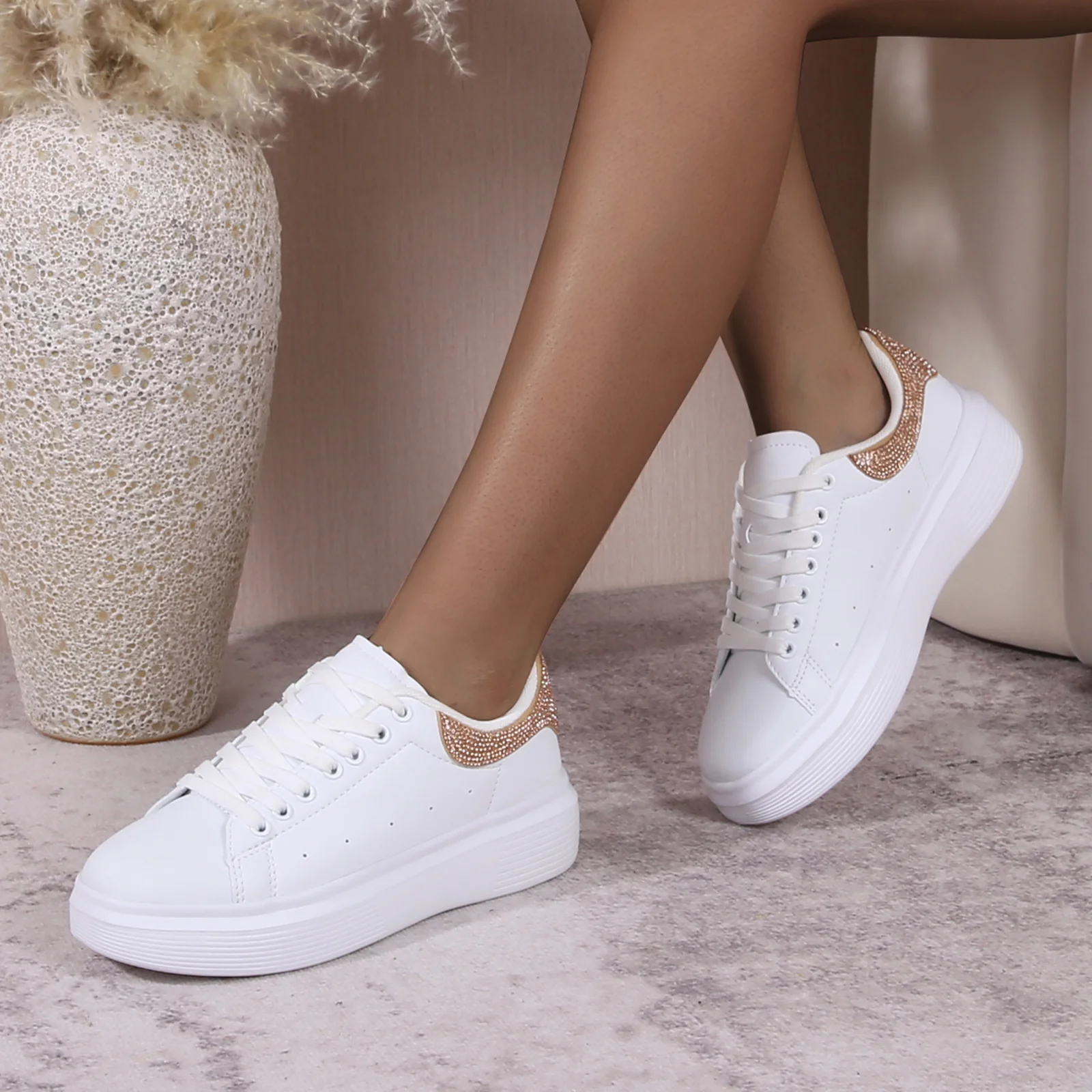 Fortuna Platform Sneaker with Rhinestone Accent - Image 7