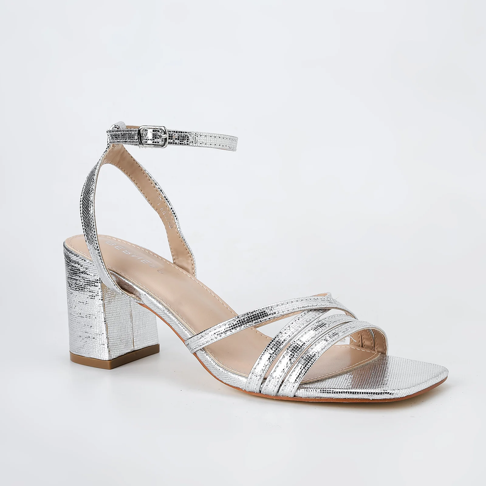 Havana Glossy Strappy Block Heels - Image 21