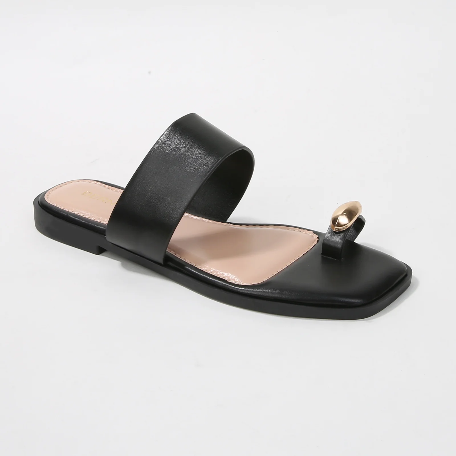 Kamila Toe-Loop Slide Sandals with Metallic Accent - Image 11