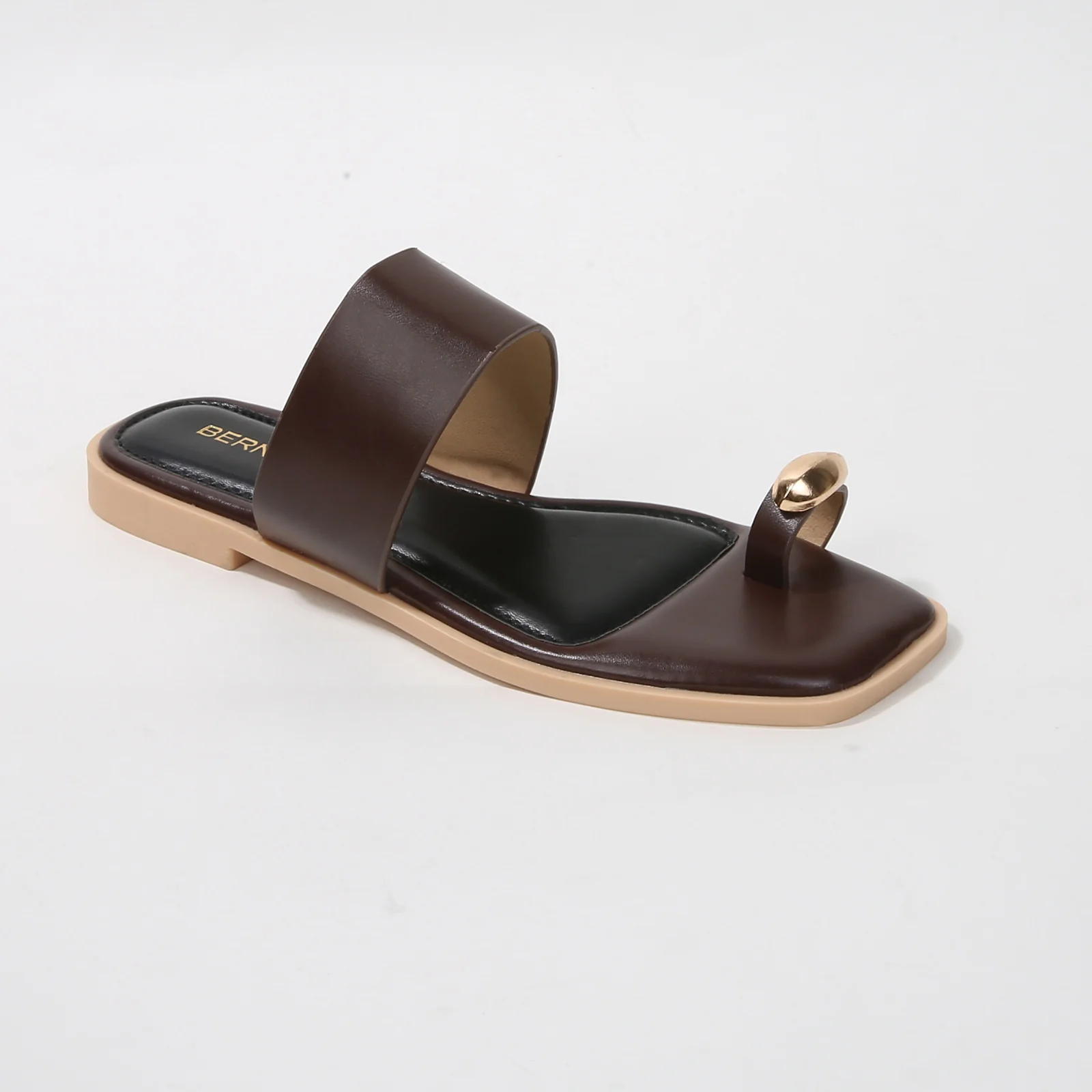 Kamila Toe-Loop Slide Sandals with Metallic Accent - Image 6