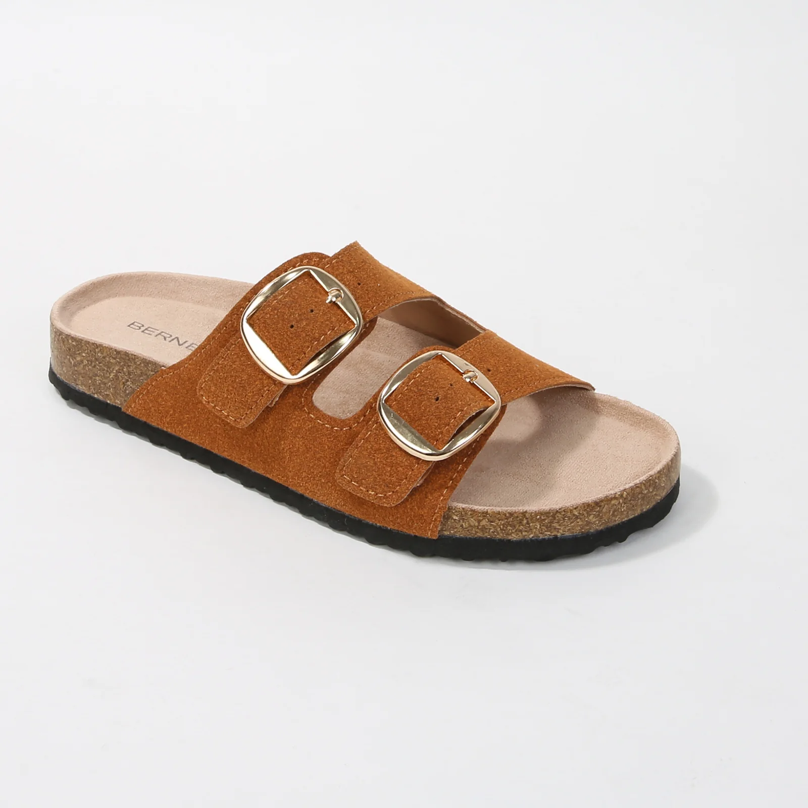 Karen Double Buckle Suede Slide Sandals - Image 10