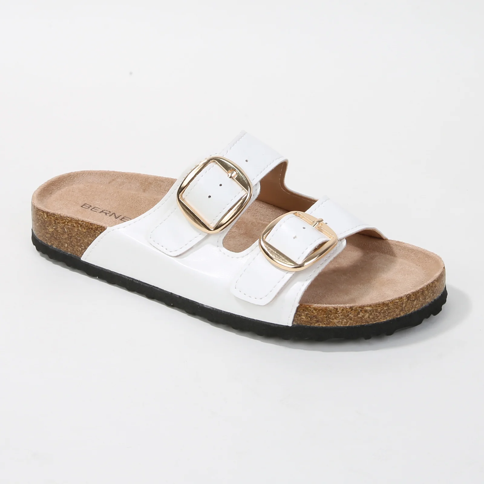 Karen Double Buckle Suede Slide Sandals - Image 18