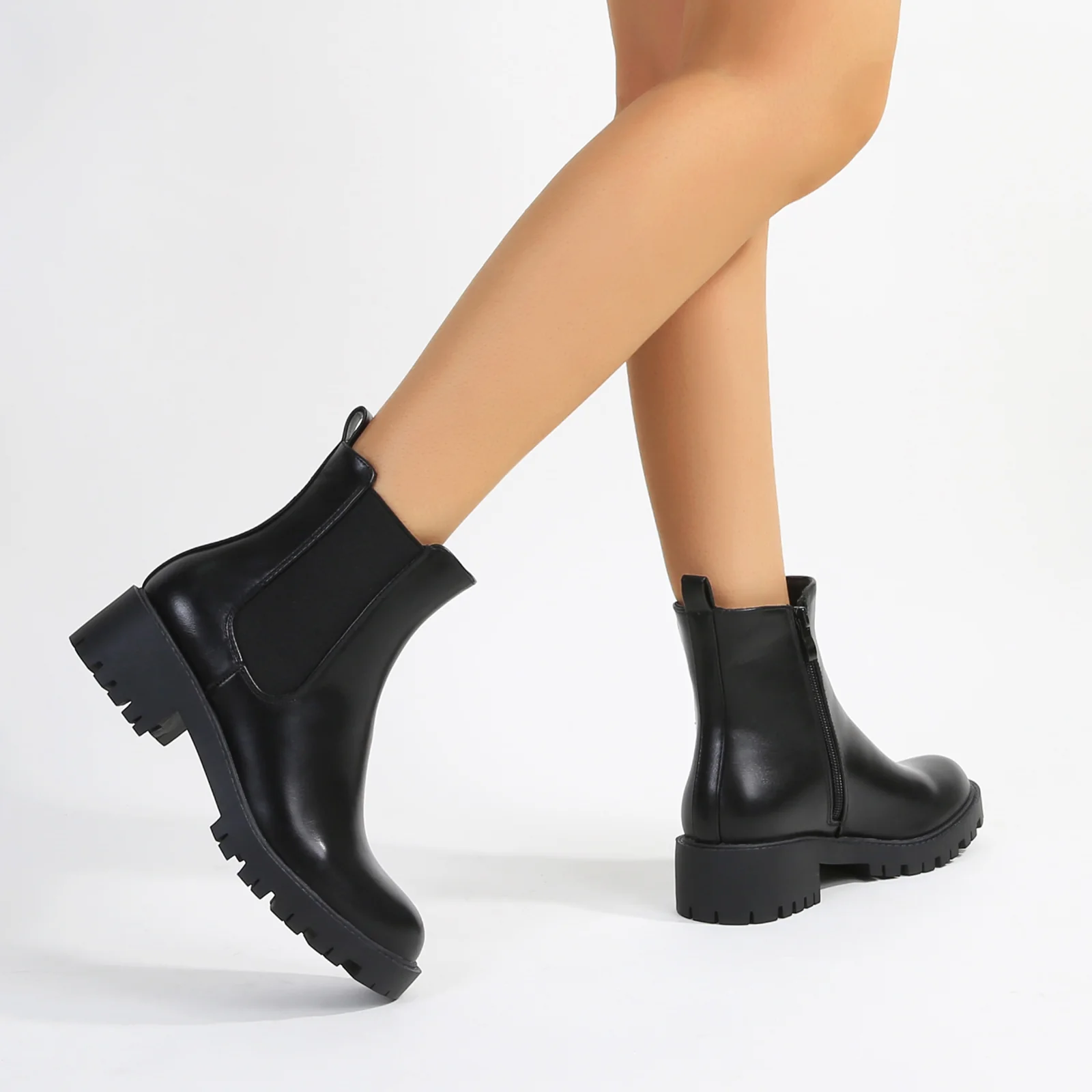 Kaya Faux Leather Chelsea Ankle Boots - Image 10