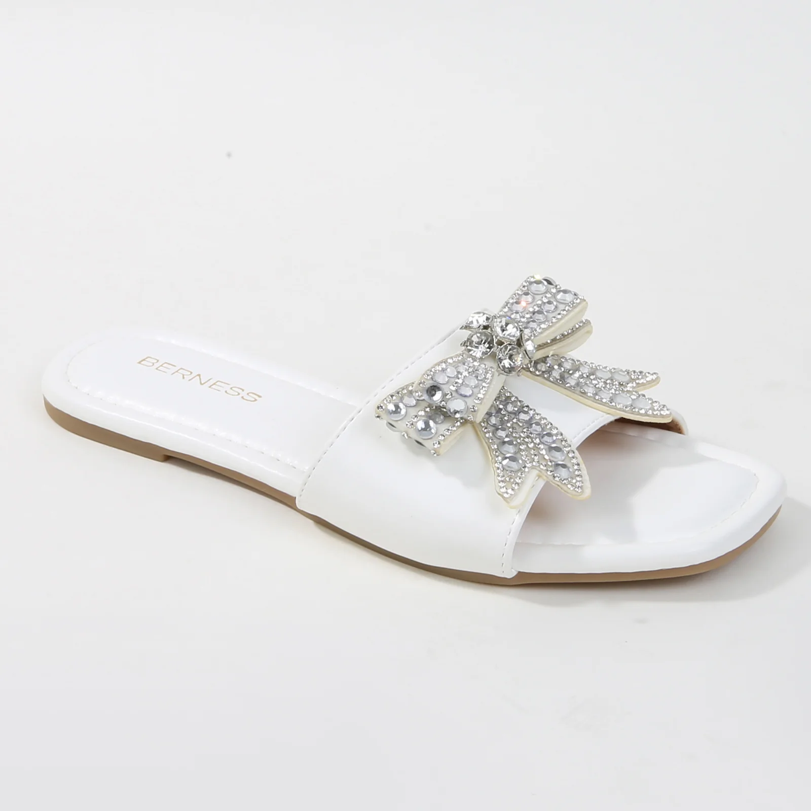 Khalani Rhinestone Bow Embellished Slide Sandals - Image 5