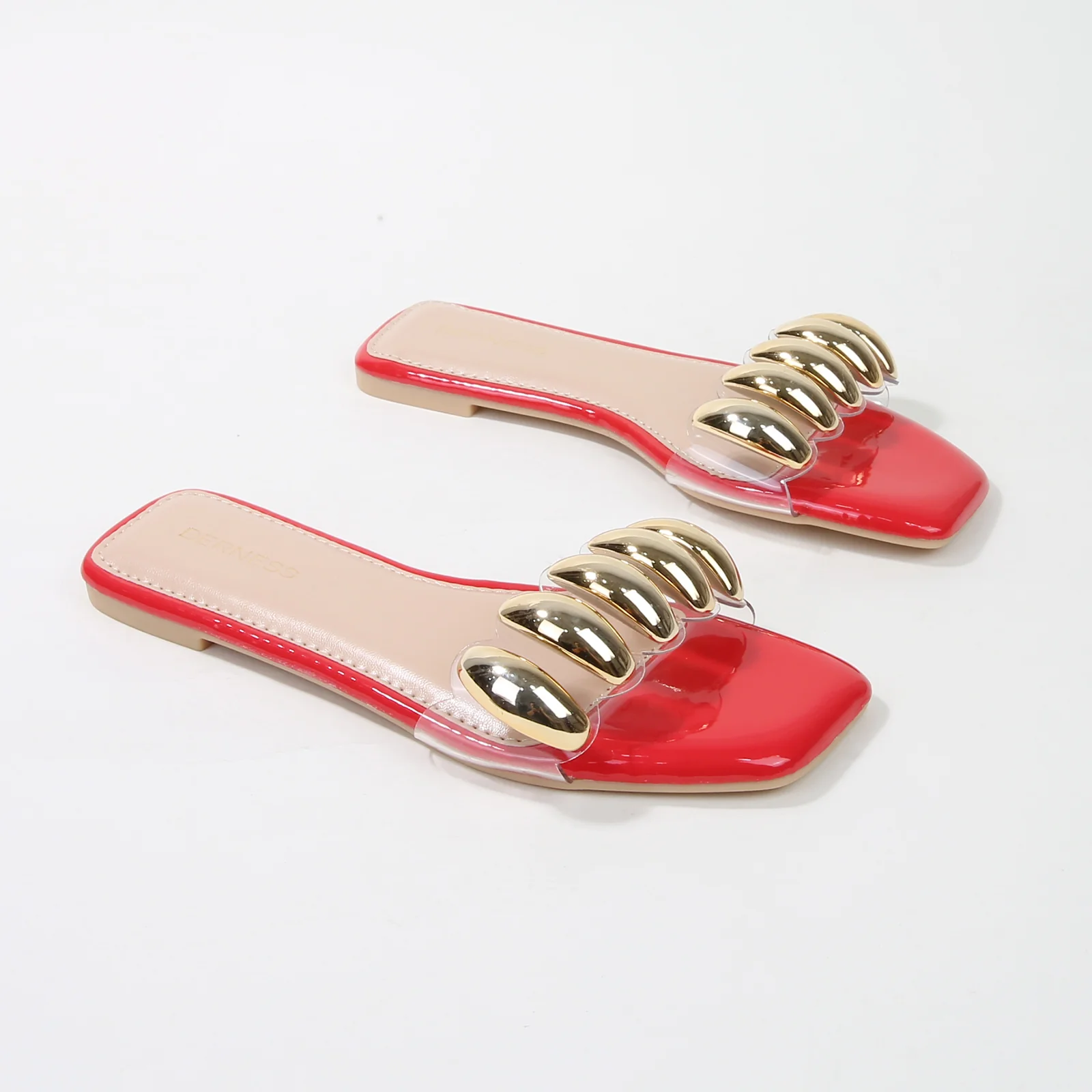 Kiki Embellished Clear Strap Slide Sandals - Image 12