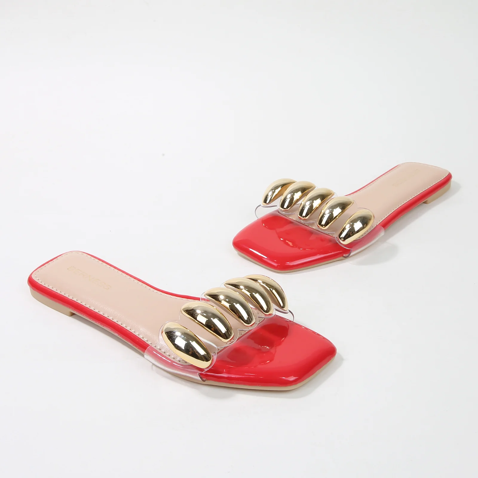 Kiki Embellished Clear Strap Slide Sandals - Image 13