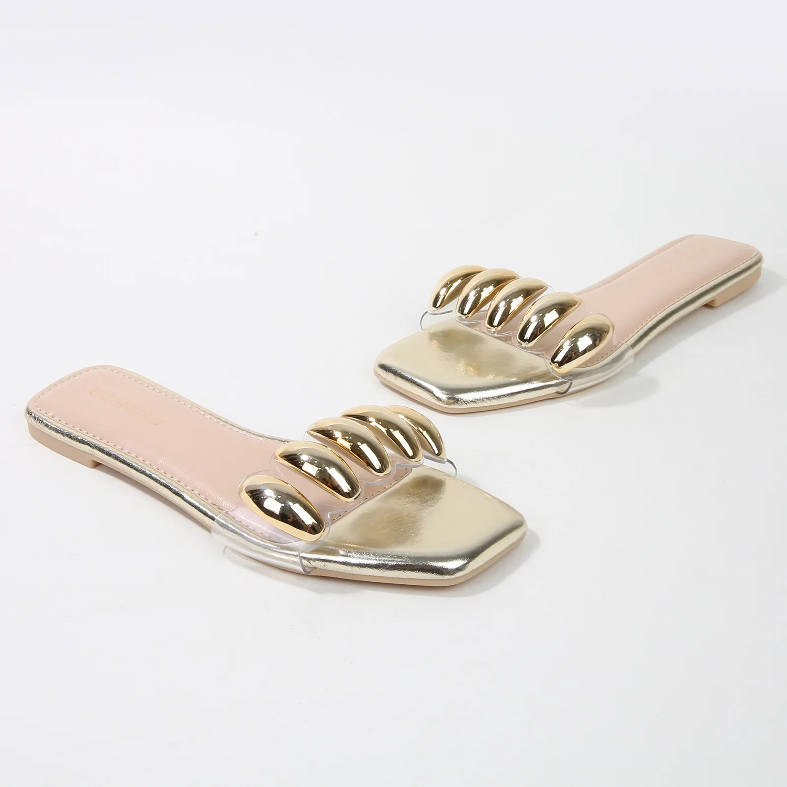 Kiki Embellished Clear Strap Slide Sandals - Image 3