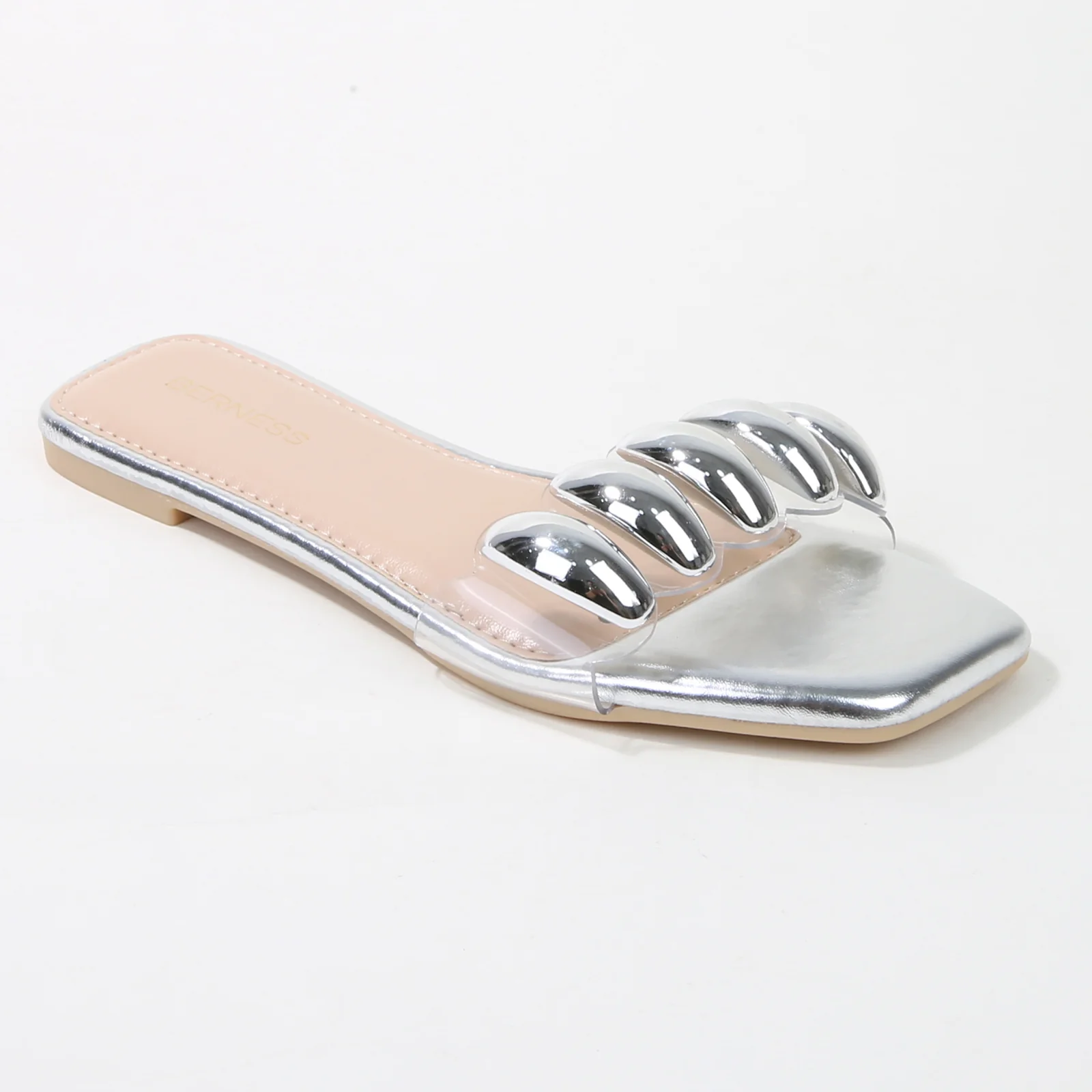 Kiki Embellished Clear Strap Slide Sandals - Image 6