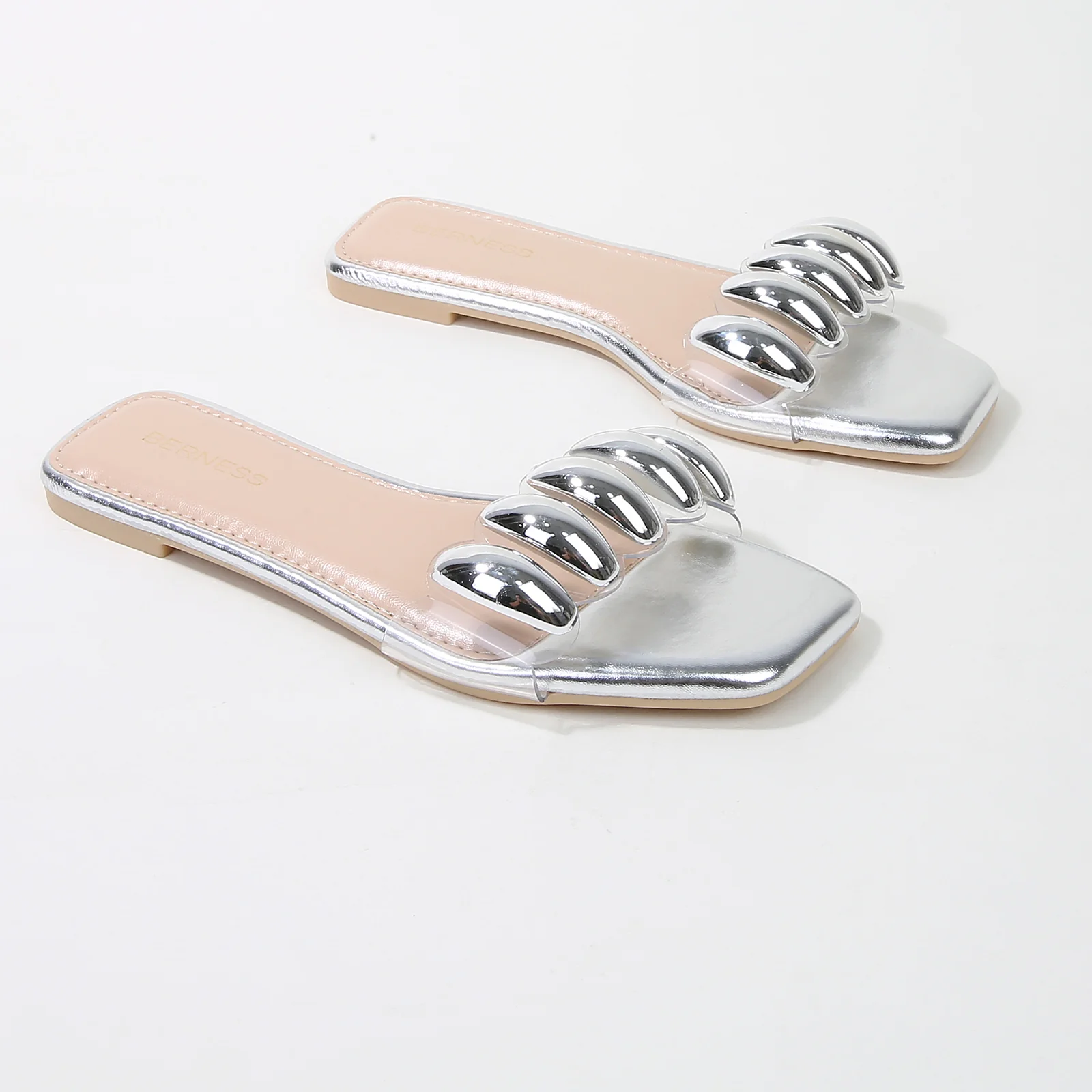 Kiki Embellished Clear Strap Slide Sandals - Image 7