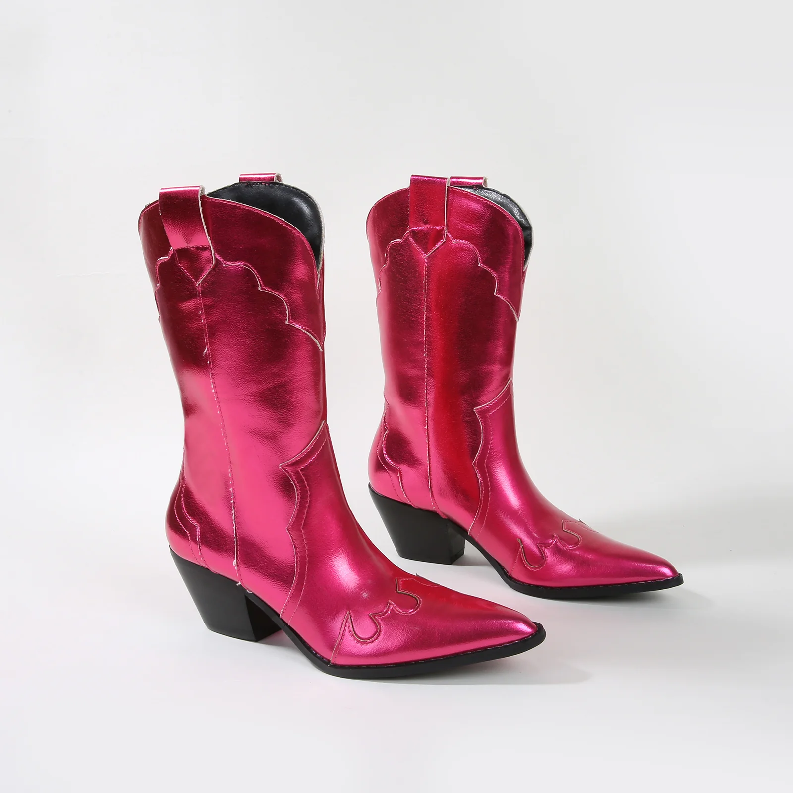 Kitty Metallic Cowboy Ankle Boots - Image 17
