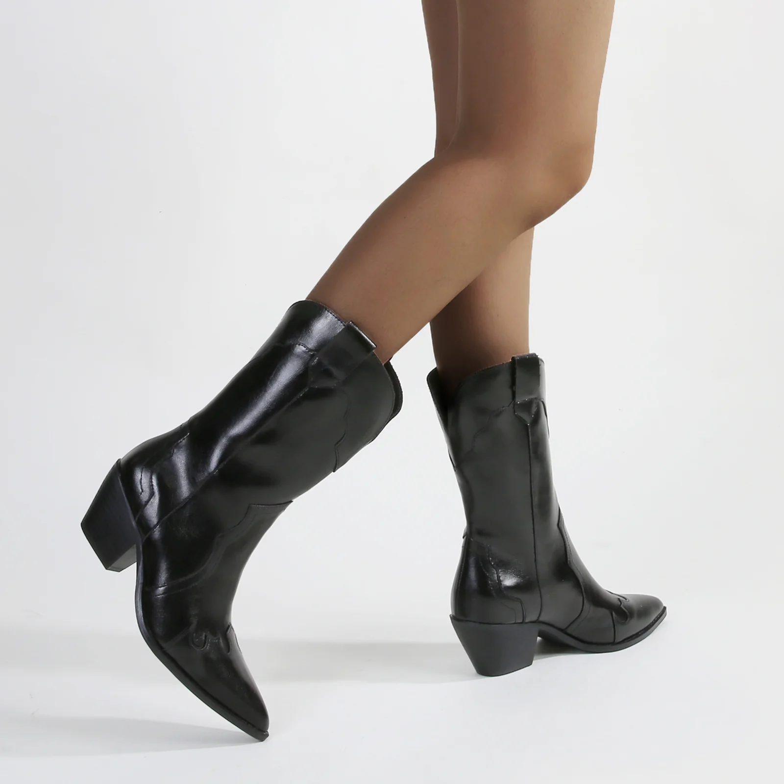 Kitty Metallic Cowboy Ankle Boots - Image 23