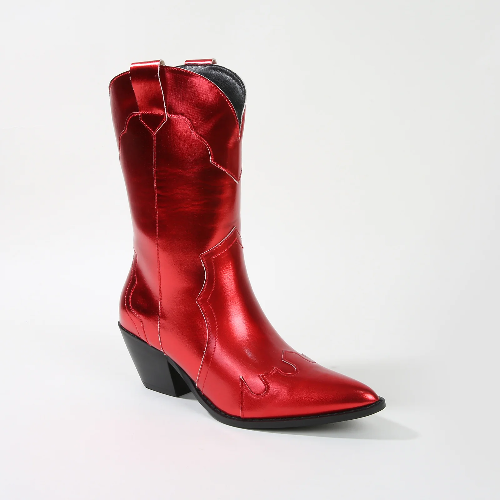 Kitty Metallic Cowboy Ankle Boots - Image 26