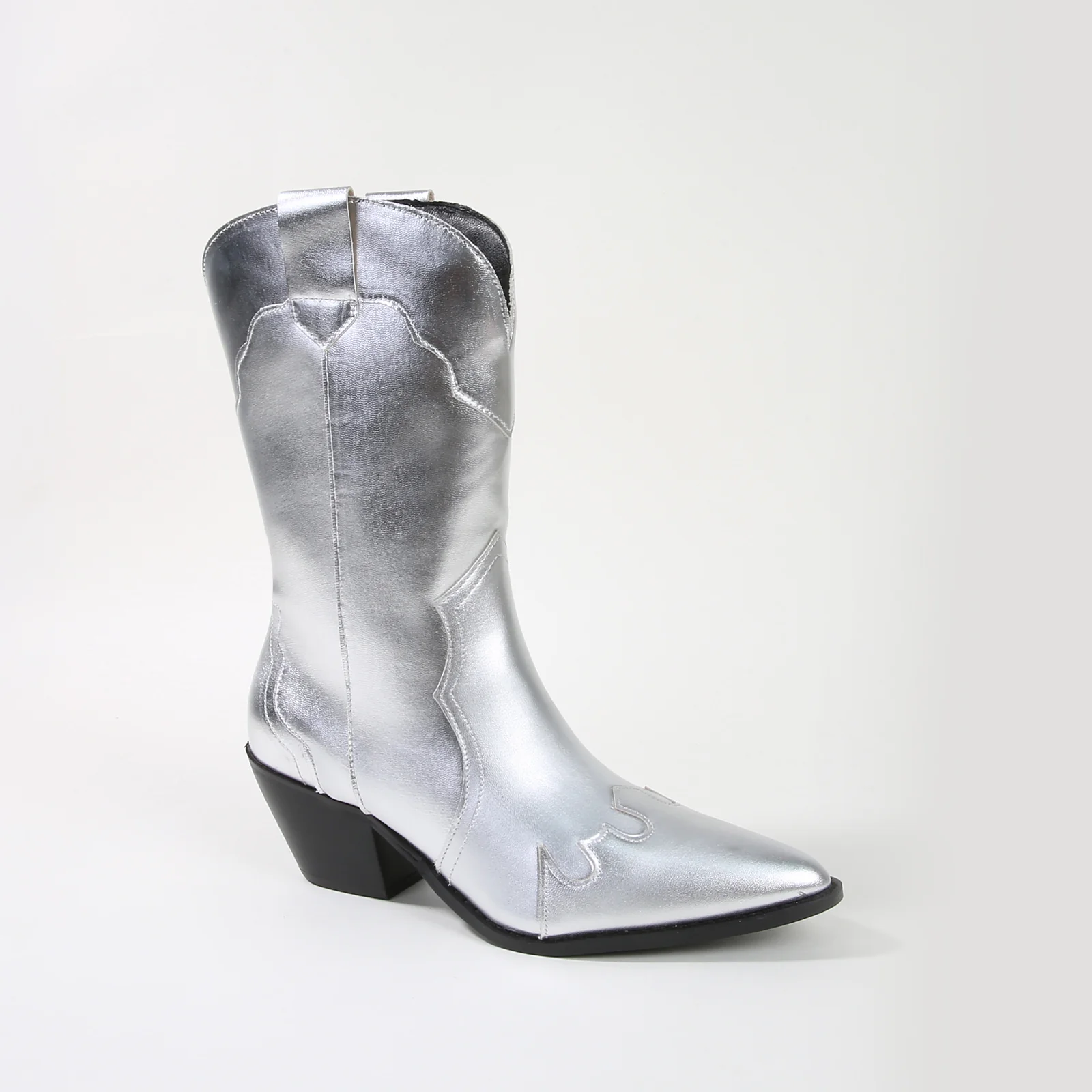 Kitty Metallic Cowboy Ankle Boots - Image 31