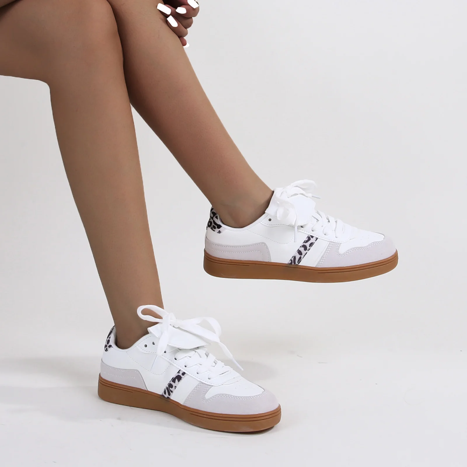 Lupita Folded Tongue Gum Sole Sneakers - Image 9