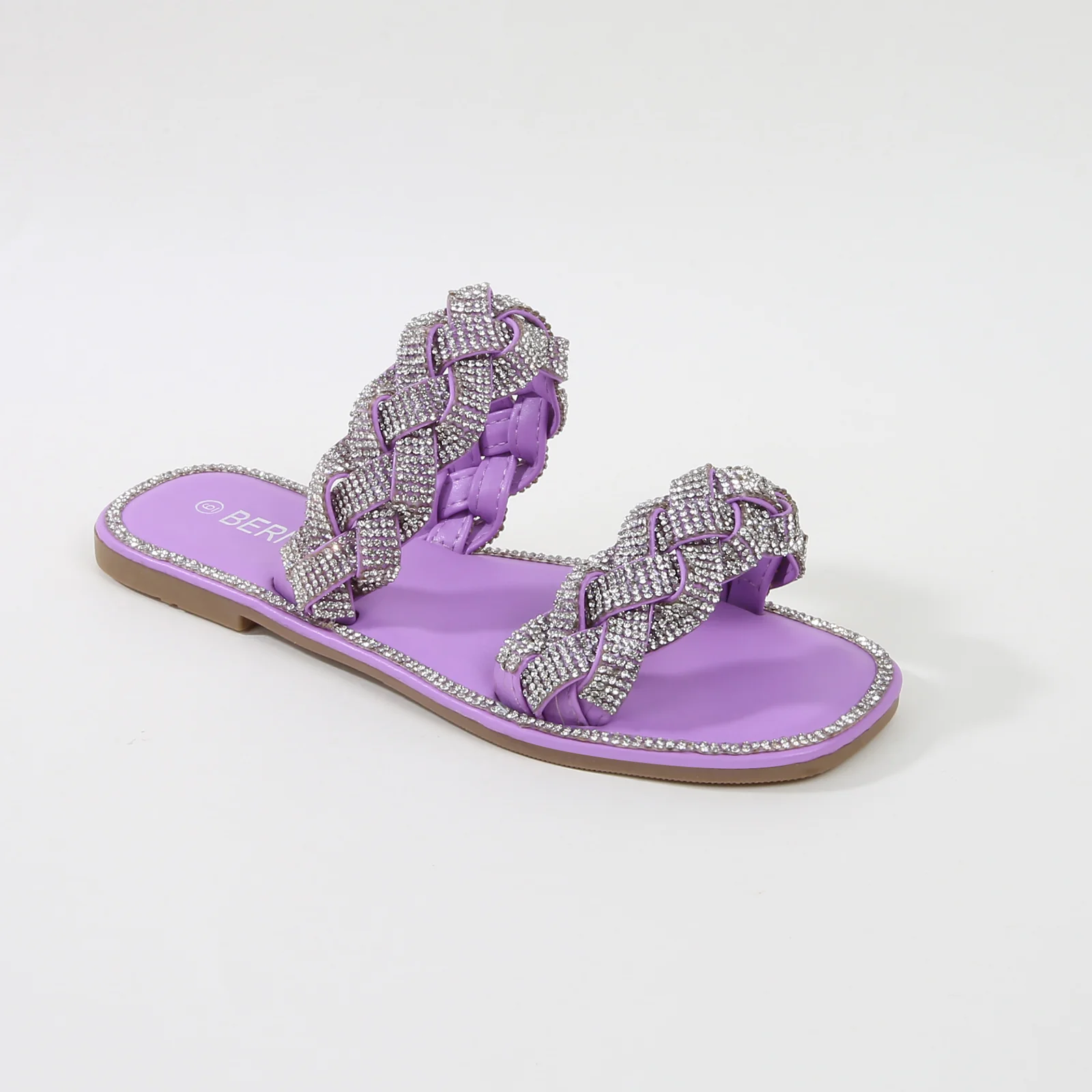 Maddy Rhinestone Braided Slide Sandals - Image 10