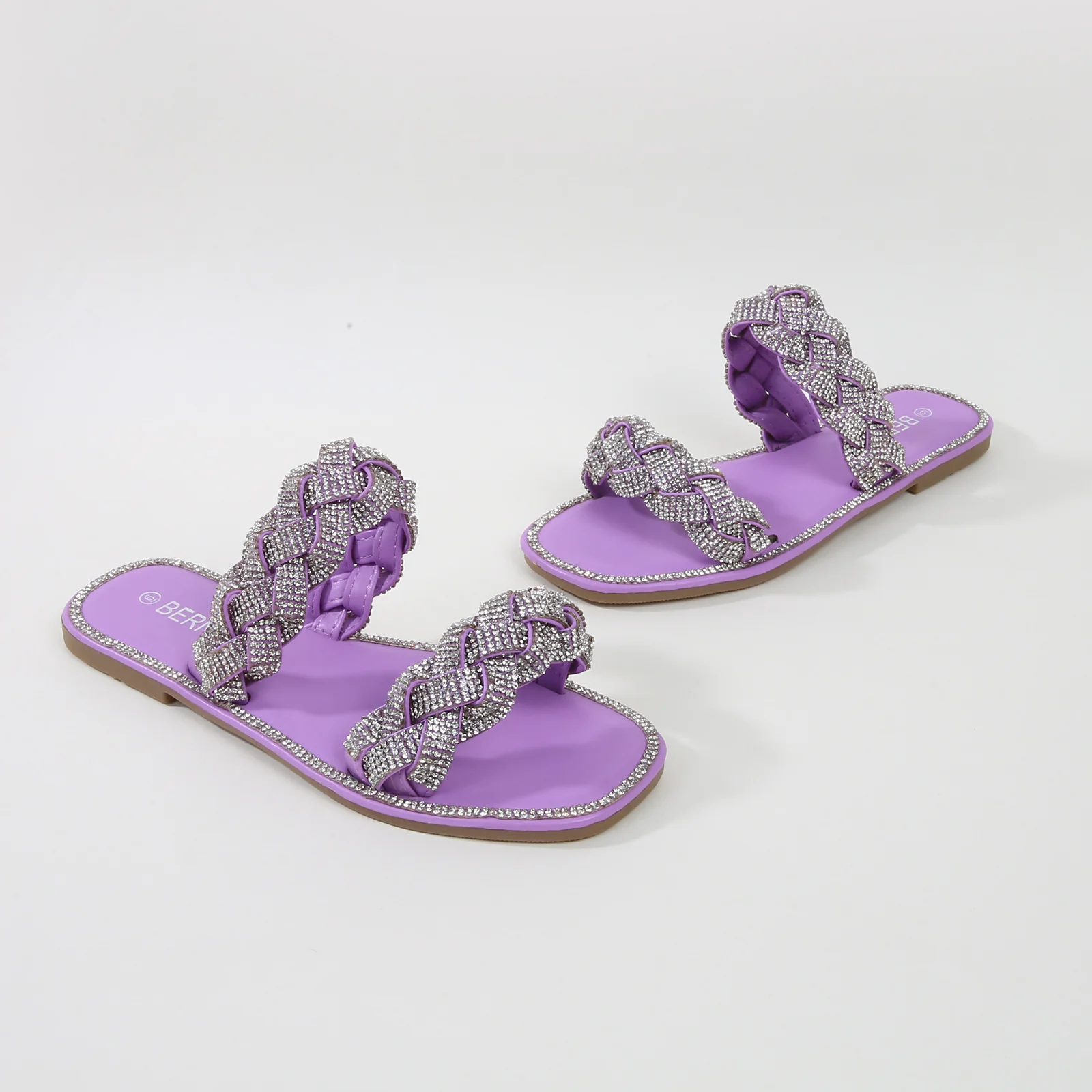 Maddy Rhinestone Braided Slide Sandals - Image 8