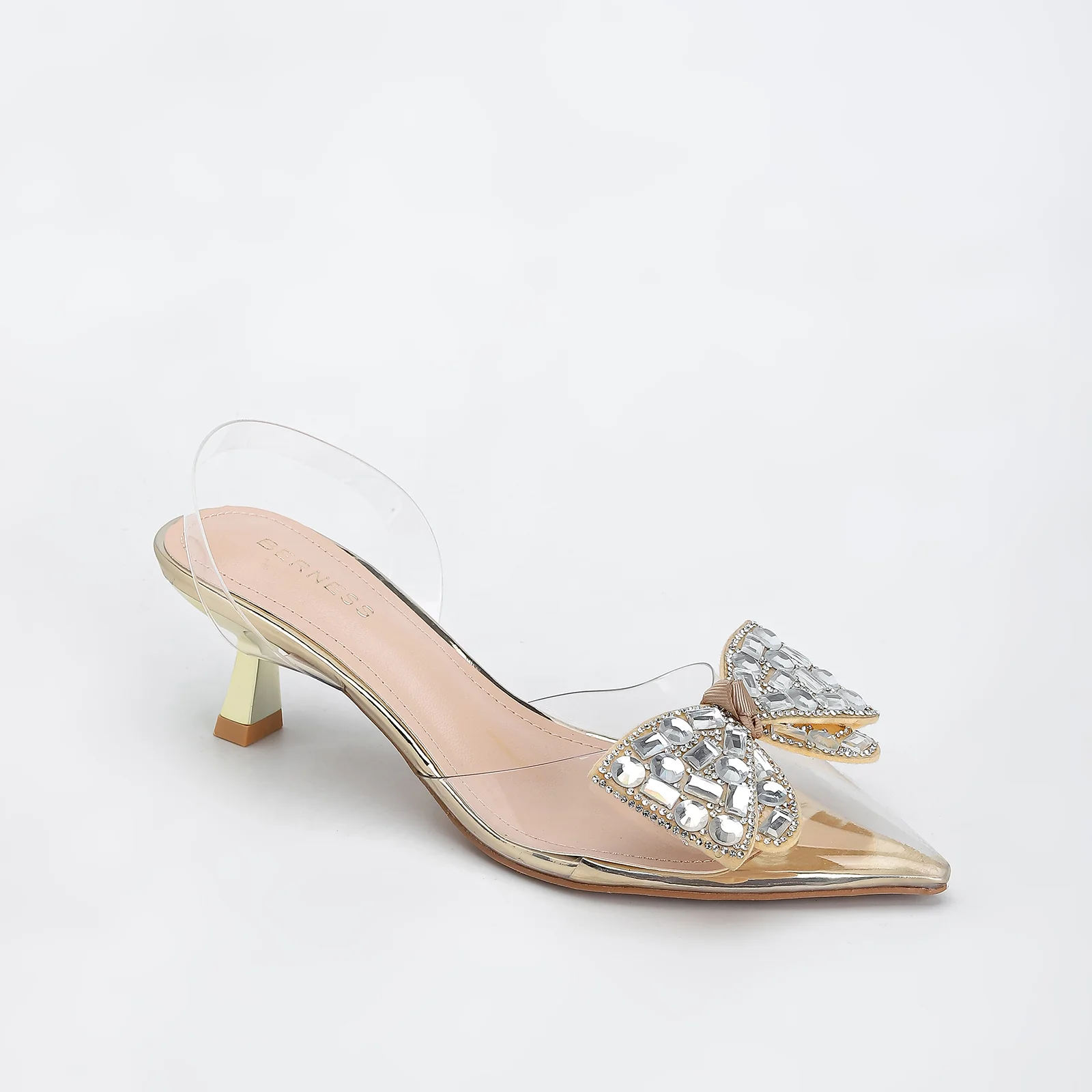 Maxi Clear Embellished Slingback Kitten Heels - Image 14