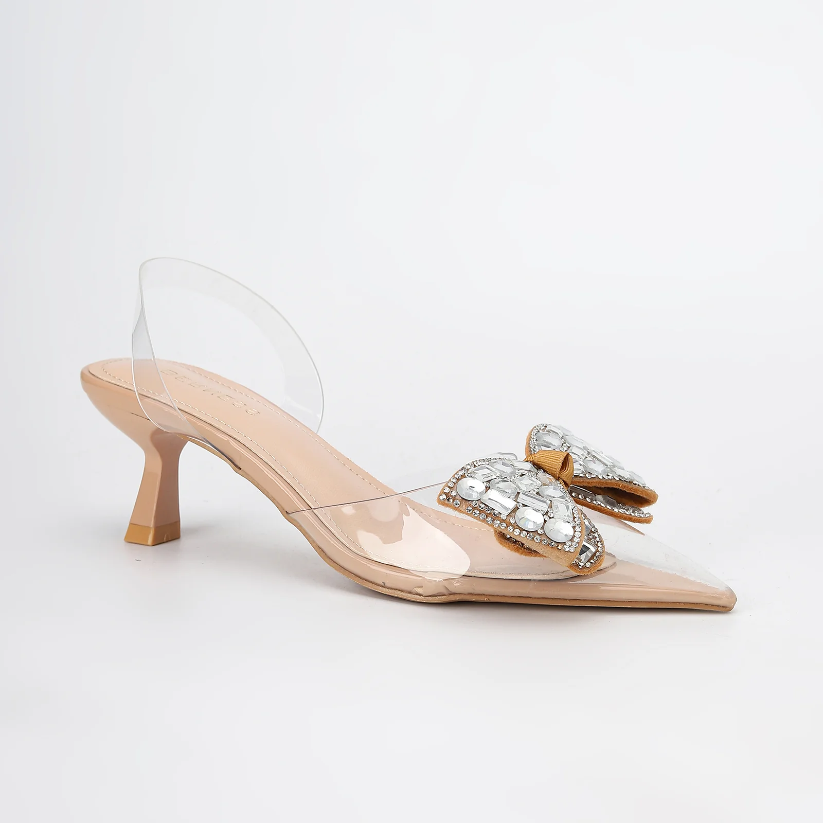 Maxi Clear Embellished Slingback Kitten Heels - Image 20