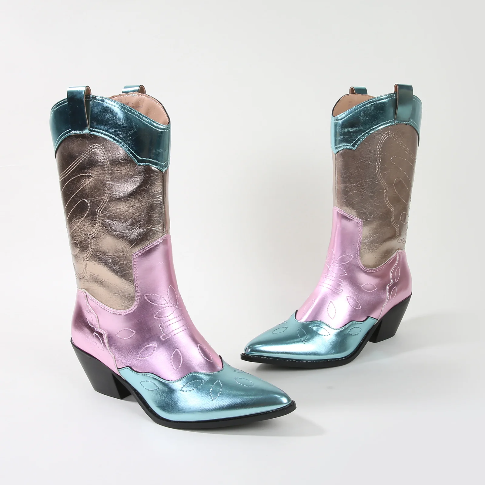Myrtle Metallic Finish Western Cowboy Boots - Image 4