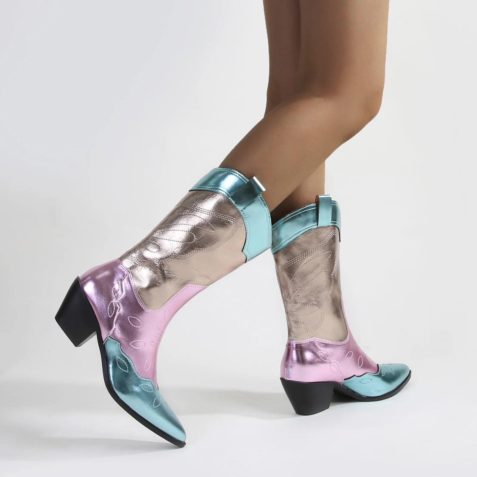 Myrtle Metallic Finish Western Cowboy Boots - Image 6