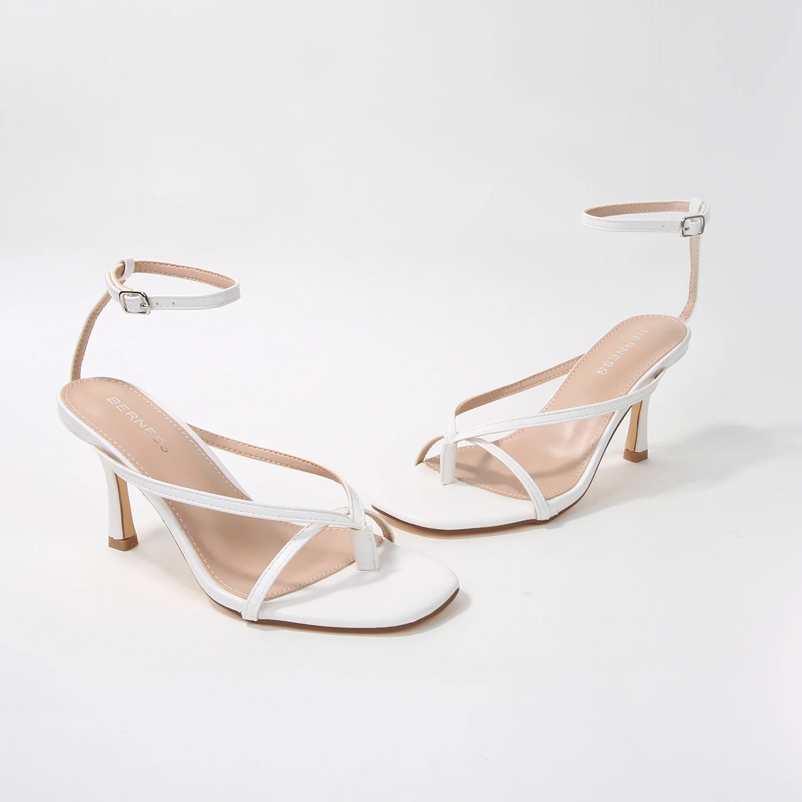 Nadine Slim Toe Post Ankle Strap Heels - Image 17