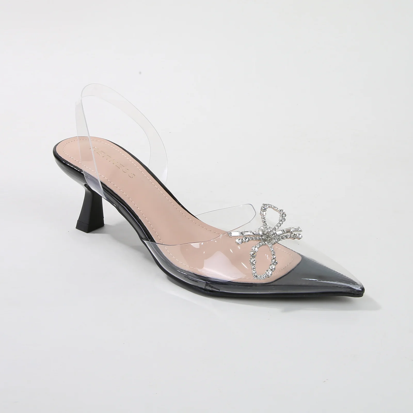 Nana Bow Slingback Clear Pump Heels - Image 11