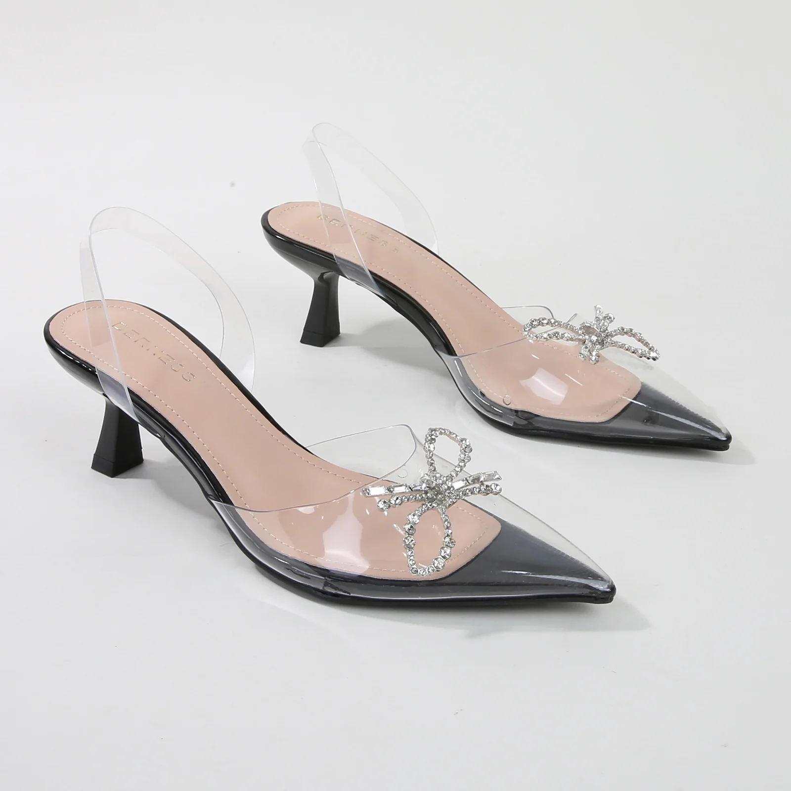 Nana Bow Slingback Clear Pump Heels - Image 12