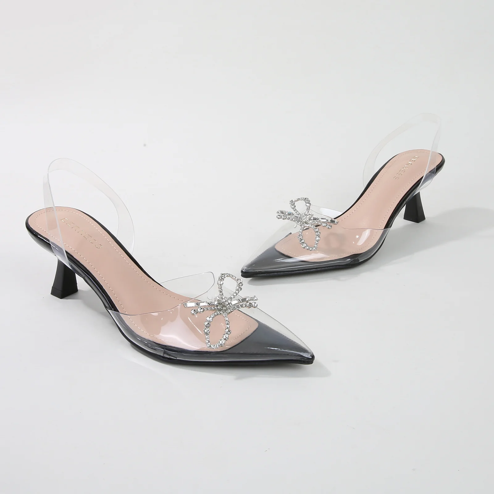 Nana Bow Slingback Clear Pump Heels - Image 13
