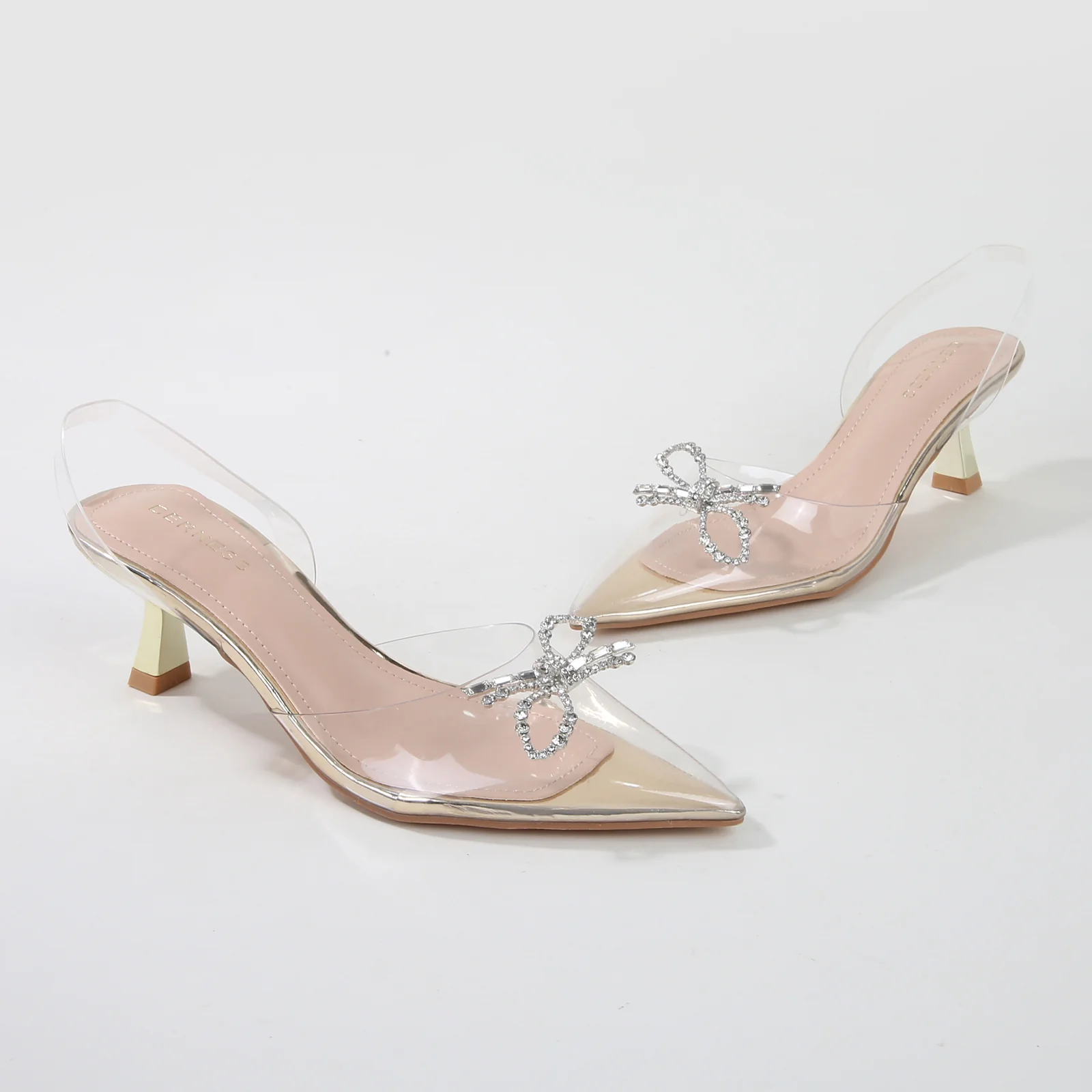 Nana Bow Slingback Clear Pump Heels - Image 3