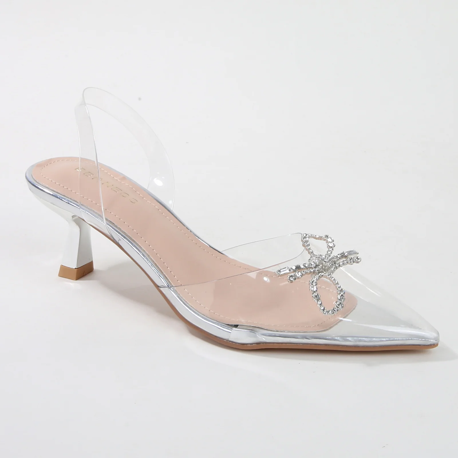 Nana Bow Slingback Clear Pump Heels - Image 6