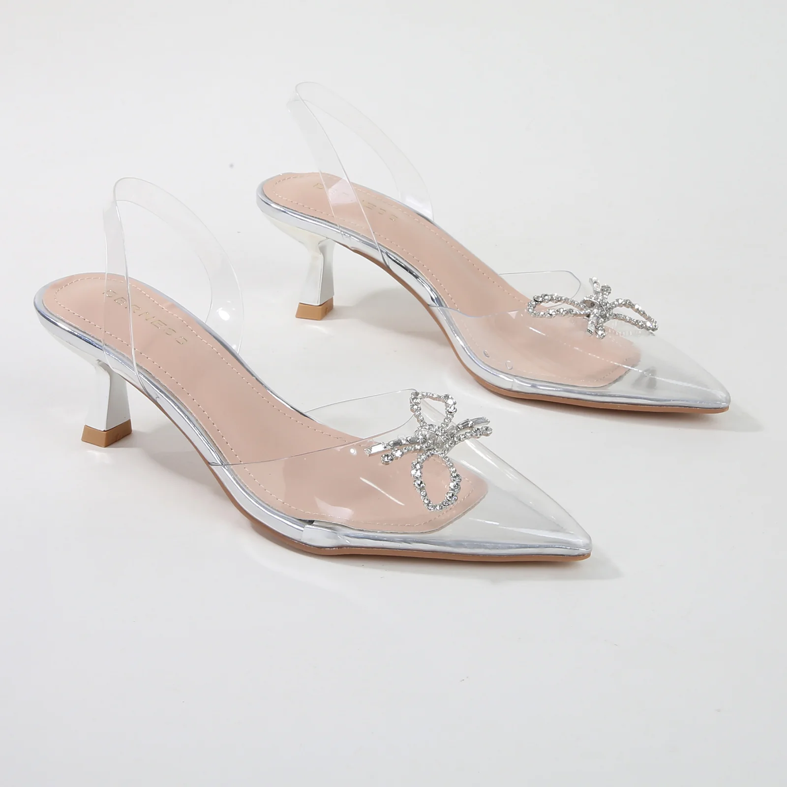 Nana Bow Slingback Clear Pump Heels - Image 7