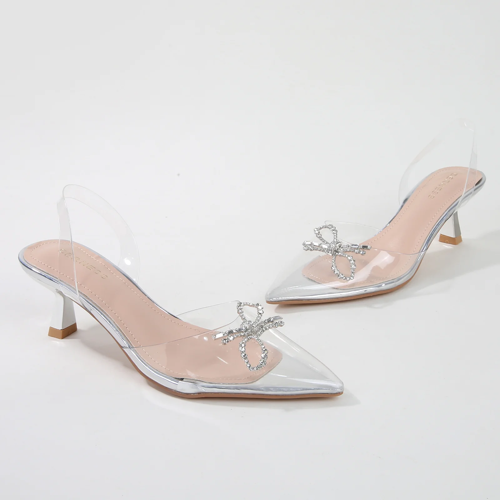 Nana Bow Slingback Clear Pump Heels - Image 8