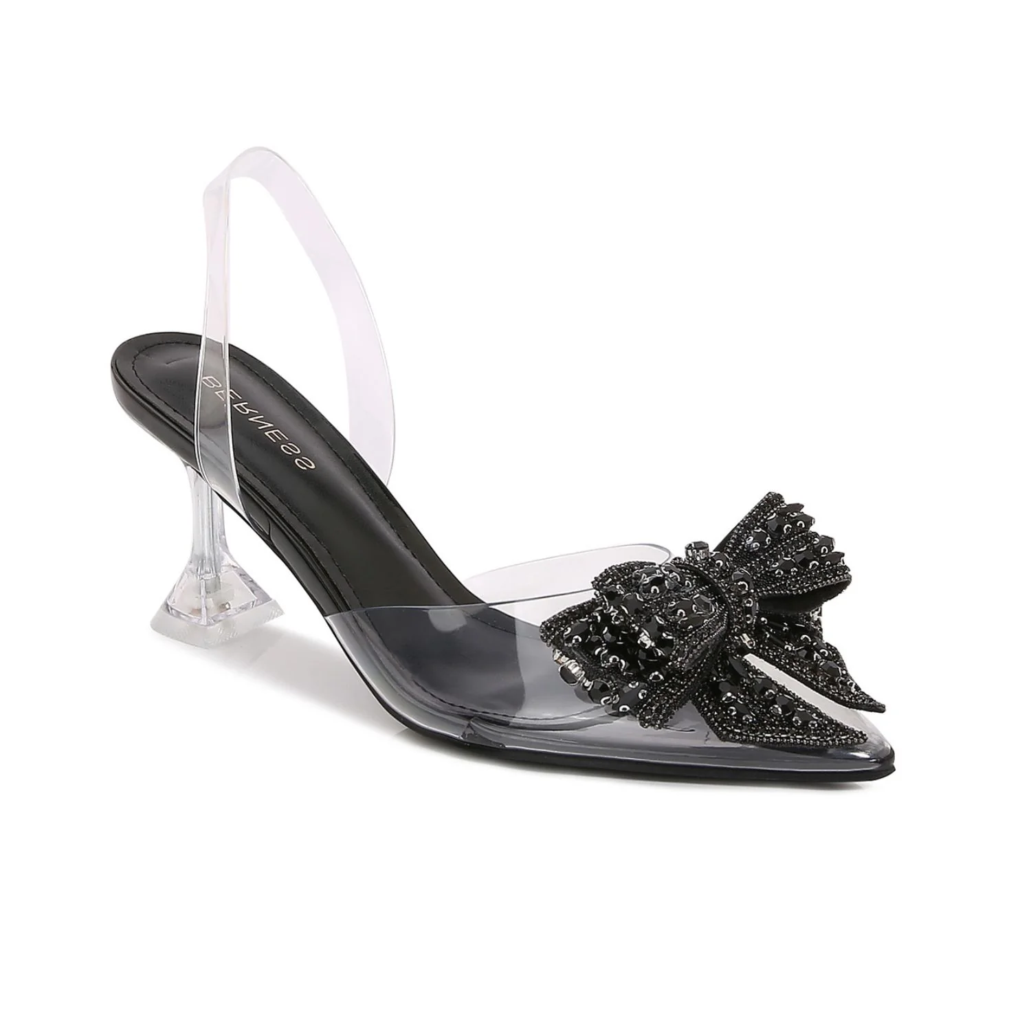 Nina Crystal Bow Clear Heels - Image 6