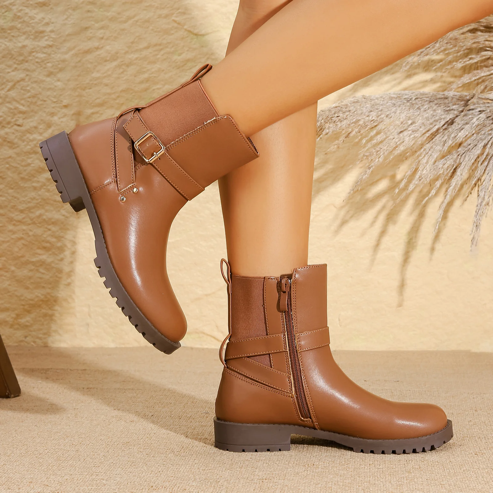 Parvin Moto Buckle Strap Ankle Boots - Image 12