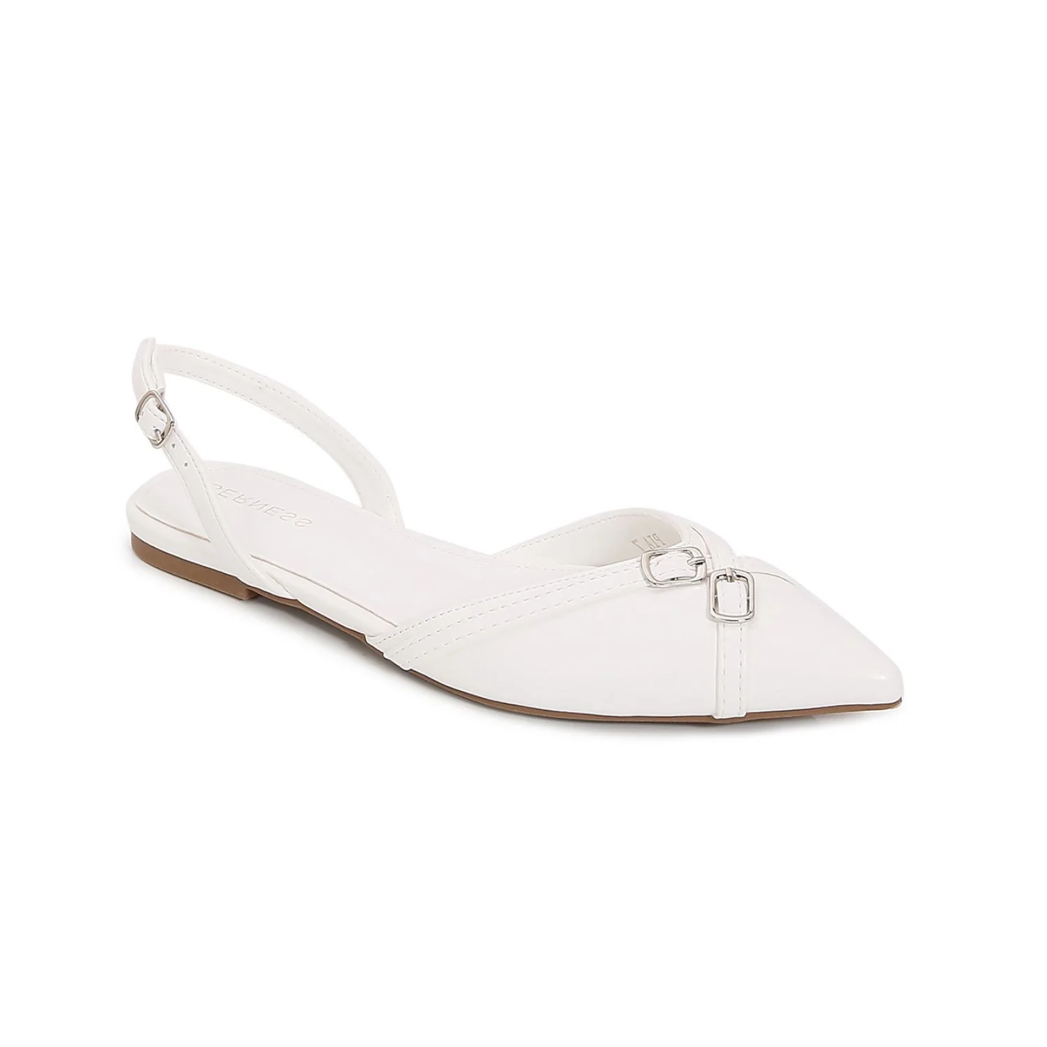 Pia Sleek Buckled Slingback Pointed Flat - Image 11