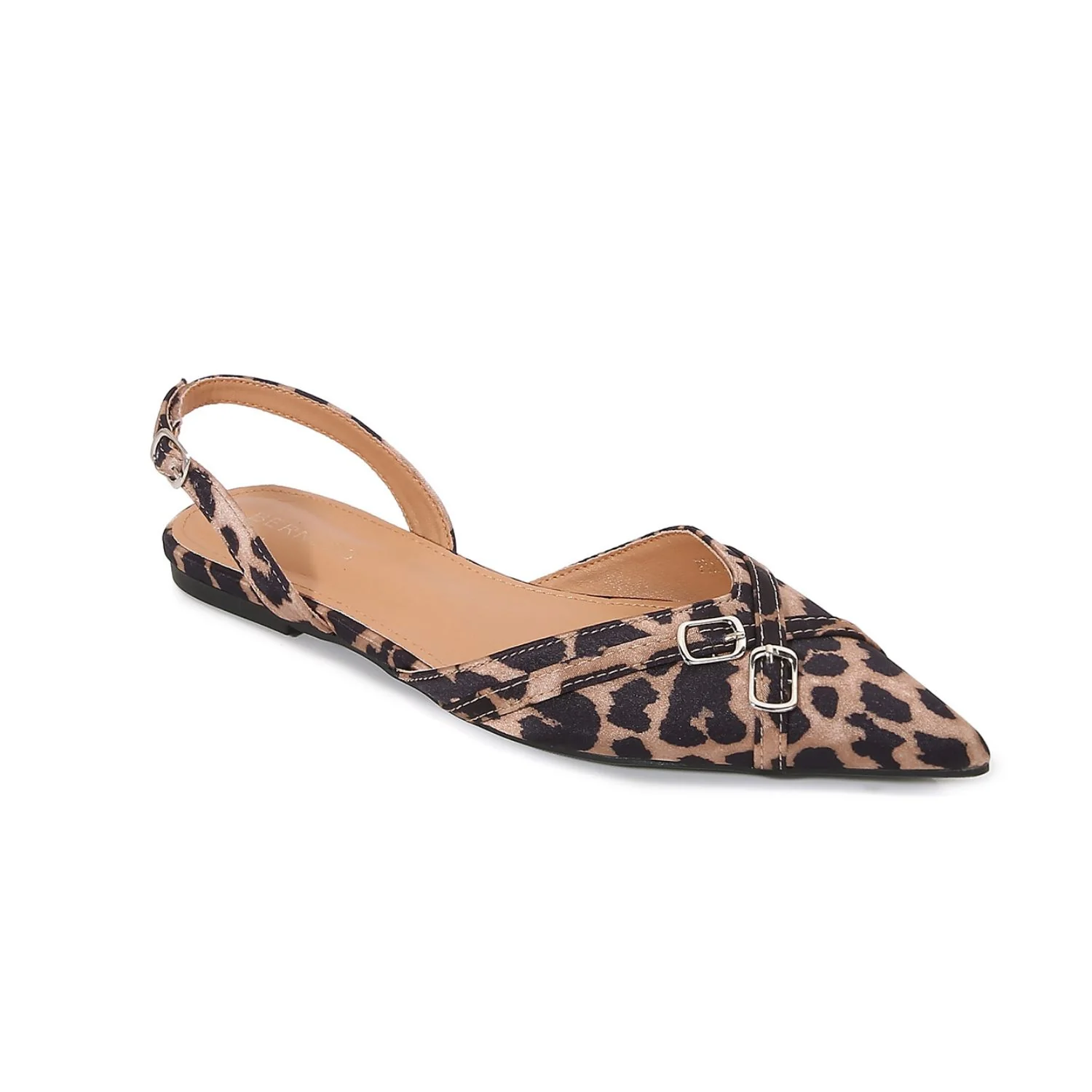 Pia Sleek Buckled Slingback Pointed Flat - Image 4