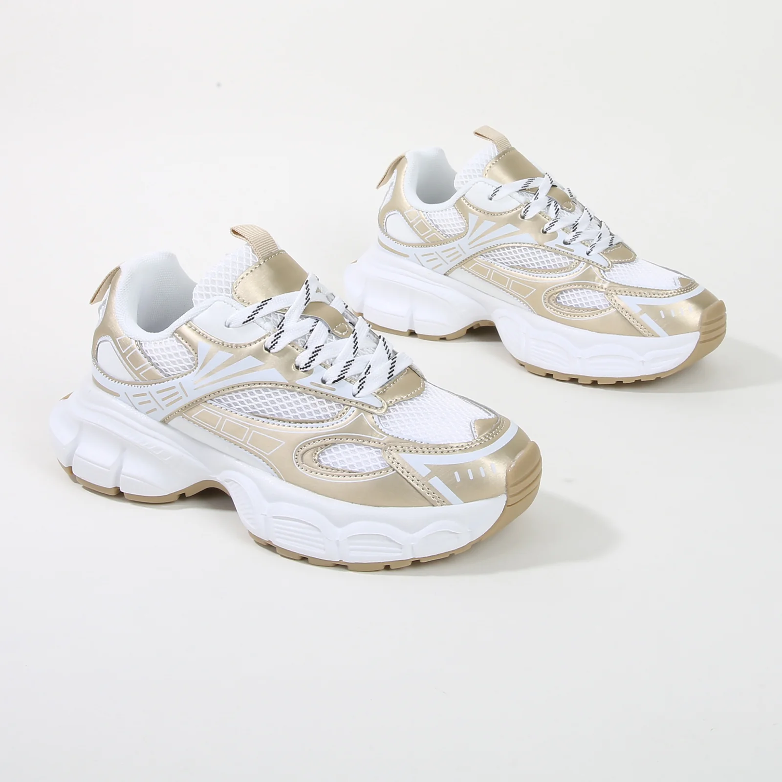 Ramona Metallic Gold Chunky Sole Sneakers - Image 5