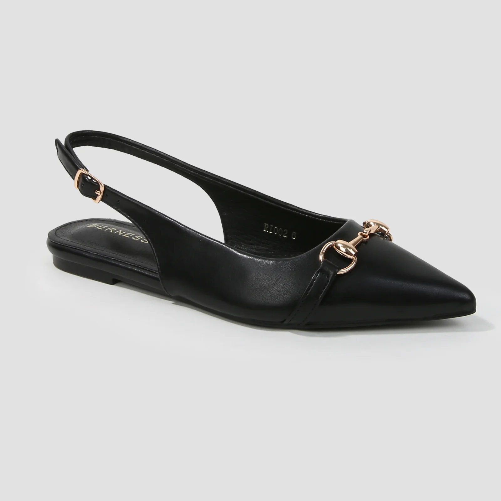 Rio Chain Accent Faux Leather Slingback Flats - Image 16