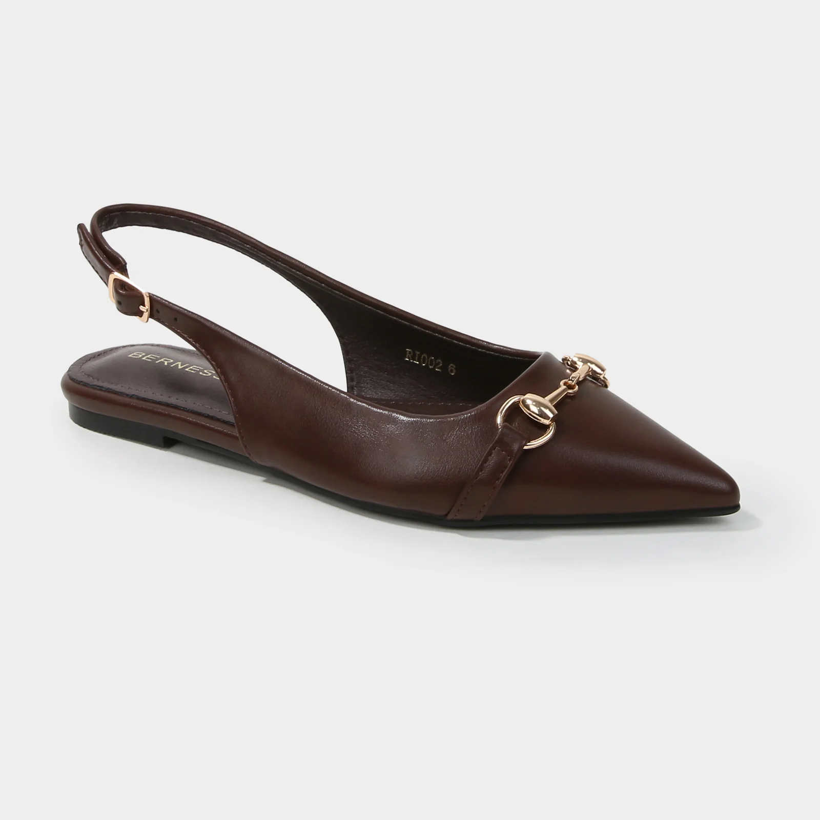 Rio Chain Accent Faux Leather Slingback Flats - Image 6