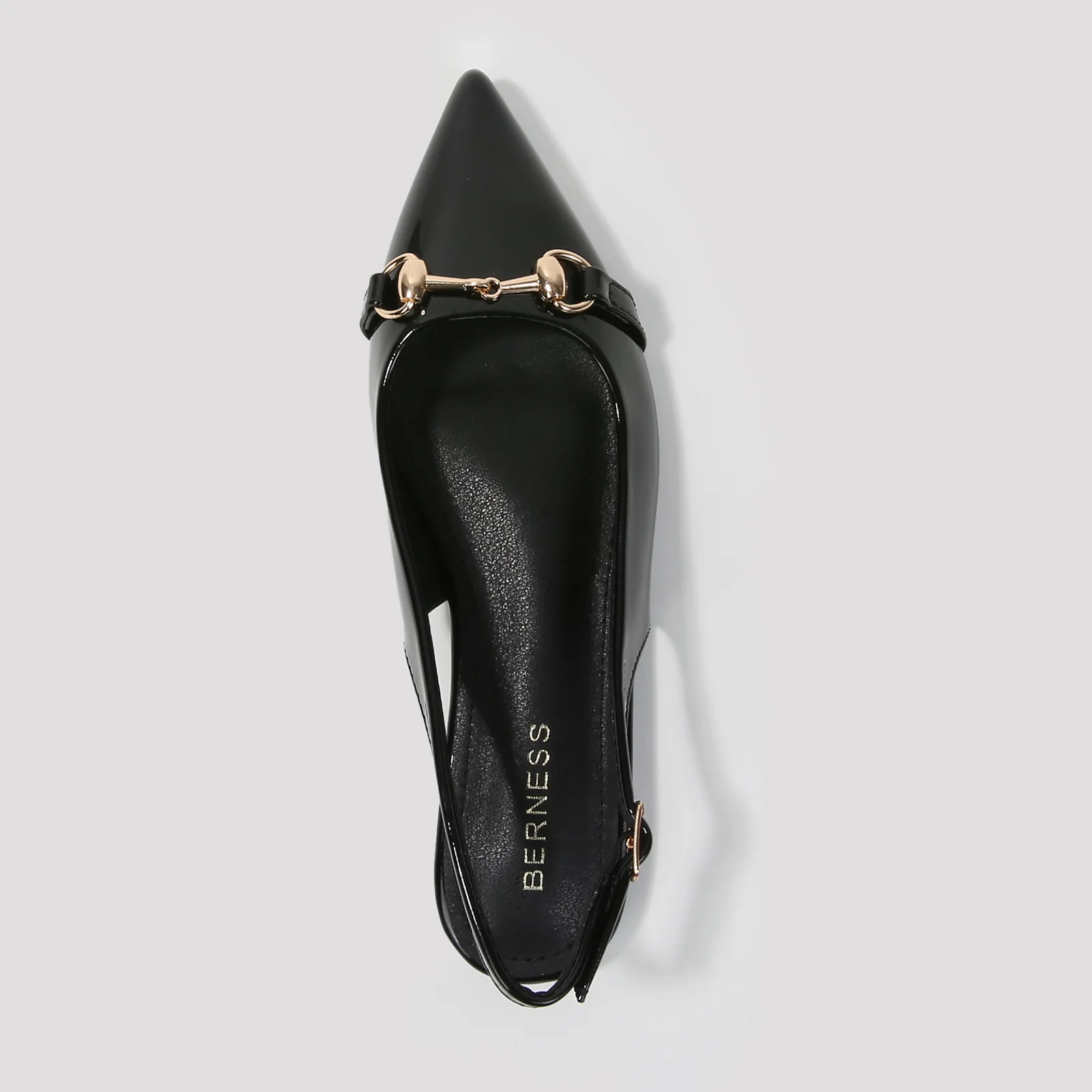 Rio Patent Slingback Flats with Chain Detail - Image 17