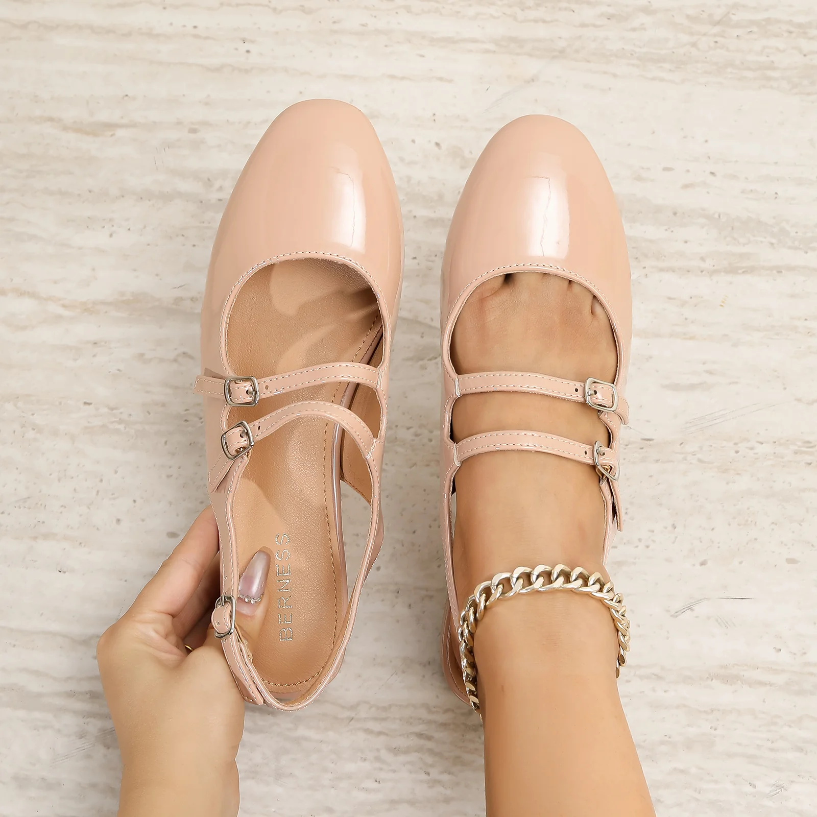 Rosalie Double-Buckle Slingback Mary Jane Flats - Image 3