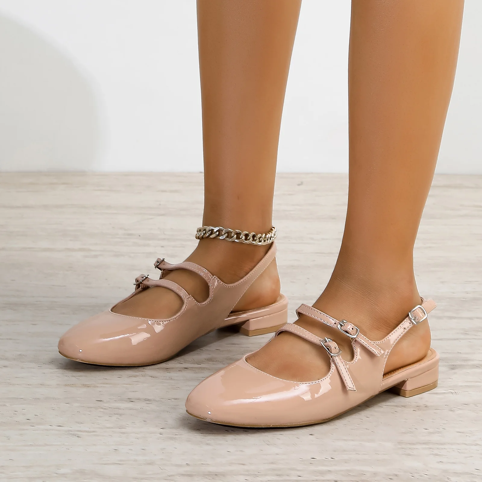 Rosalie Double-Buckle Slingback Mary Jane Flats - Image 4