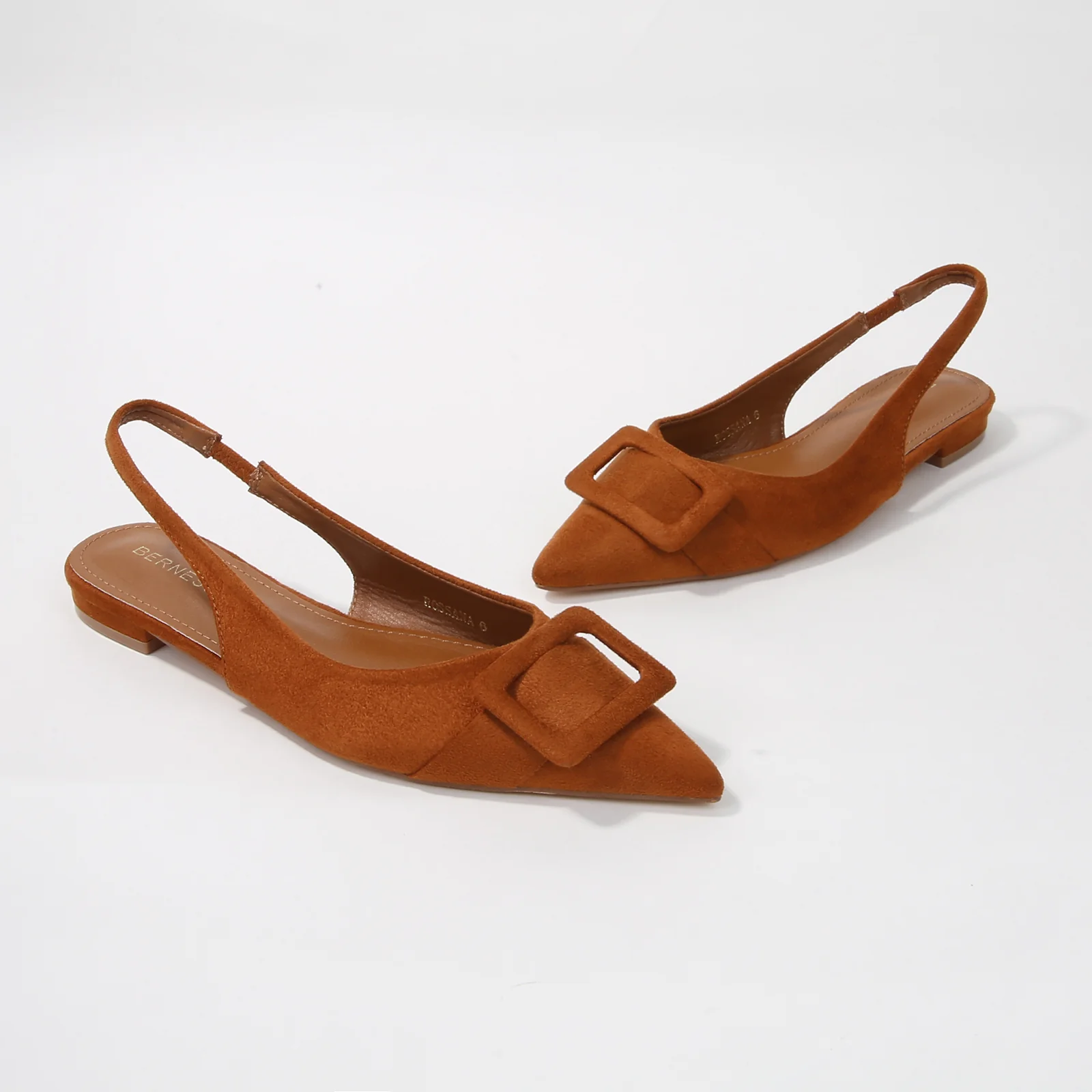 Rossana Suede Slingback Flats with Oversized Suede Buckle - Image 12
