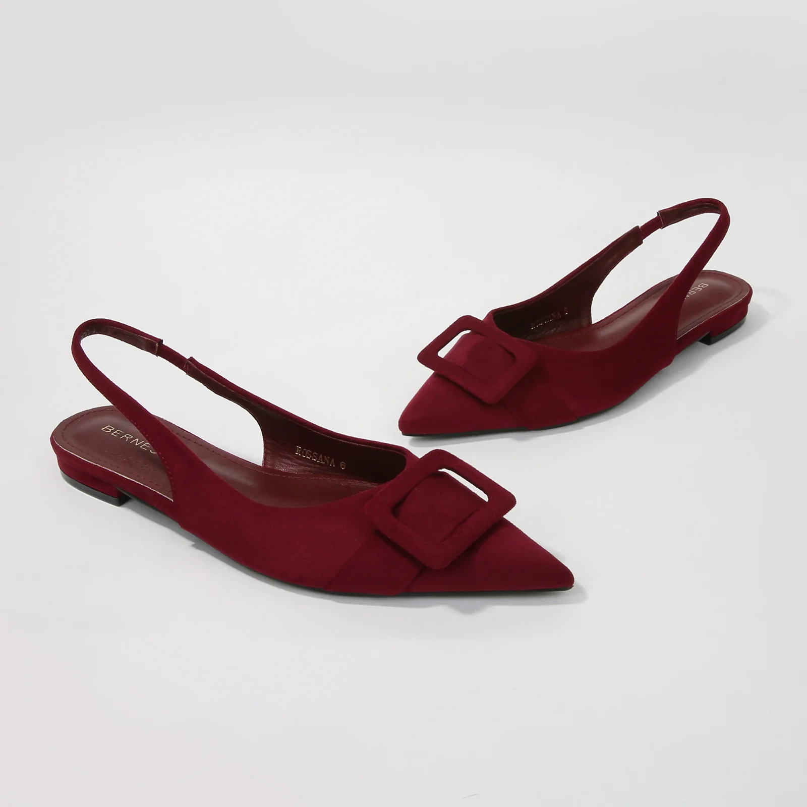 Rossana Suede Slingback Flats with Oversized Suede Buckle - Image 17