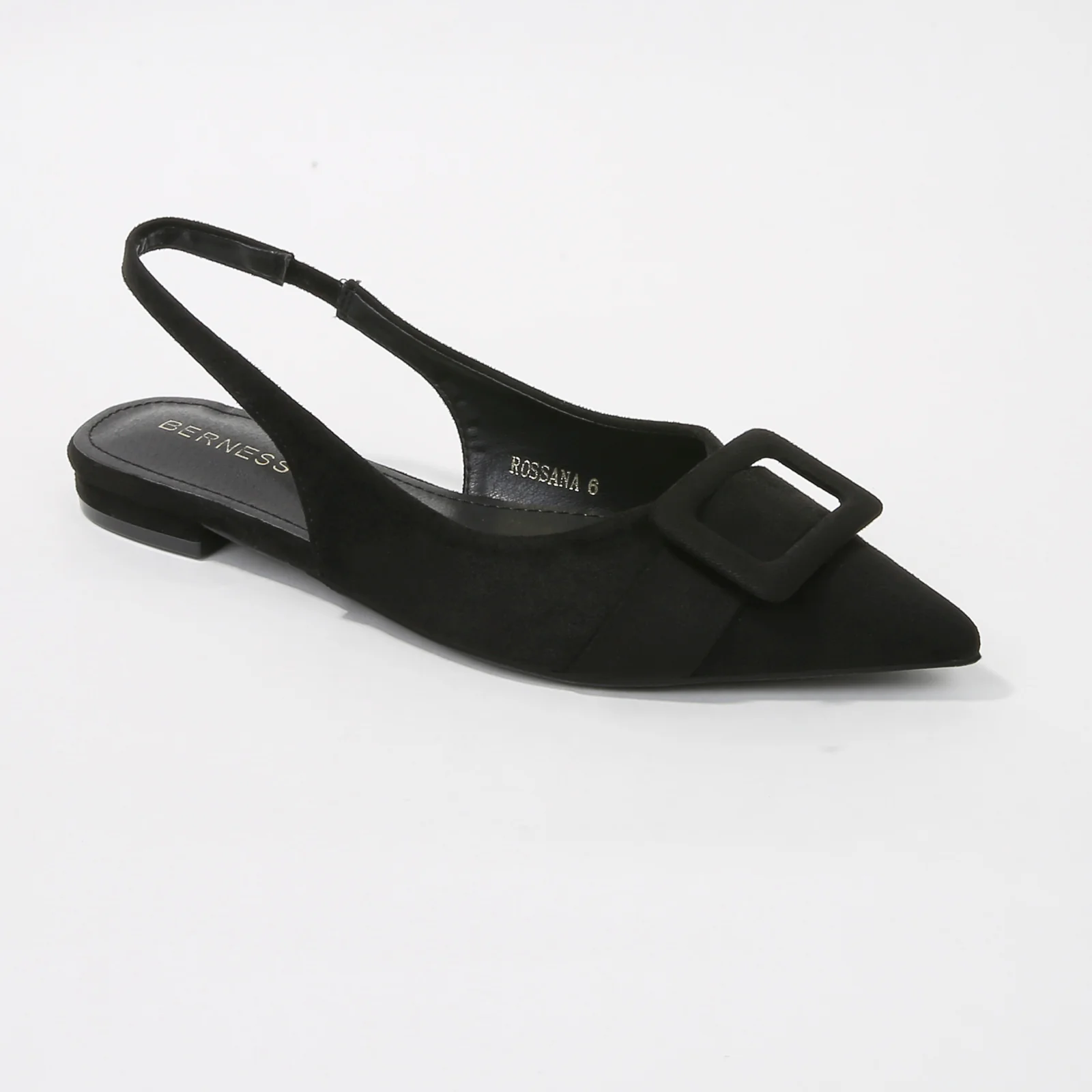 Rossana Suede Slingback Flats with Oversized Suede Buckle - Image 6