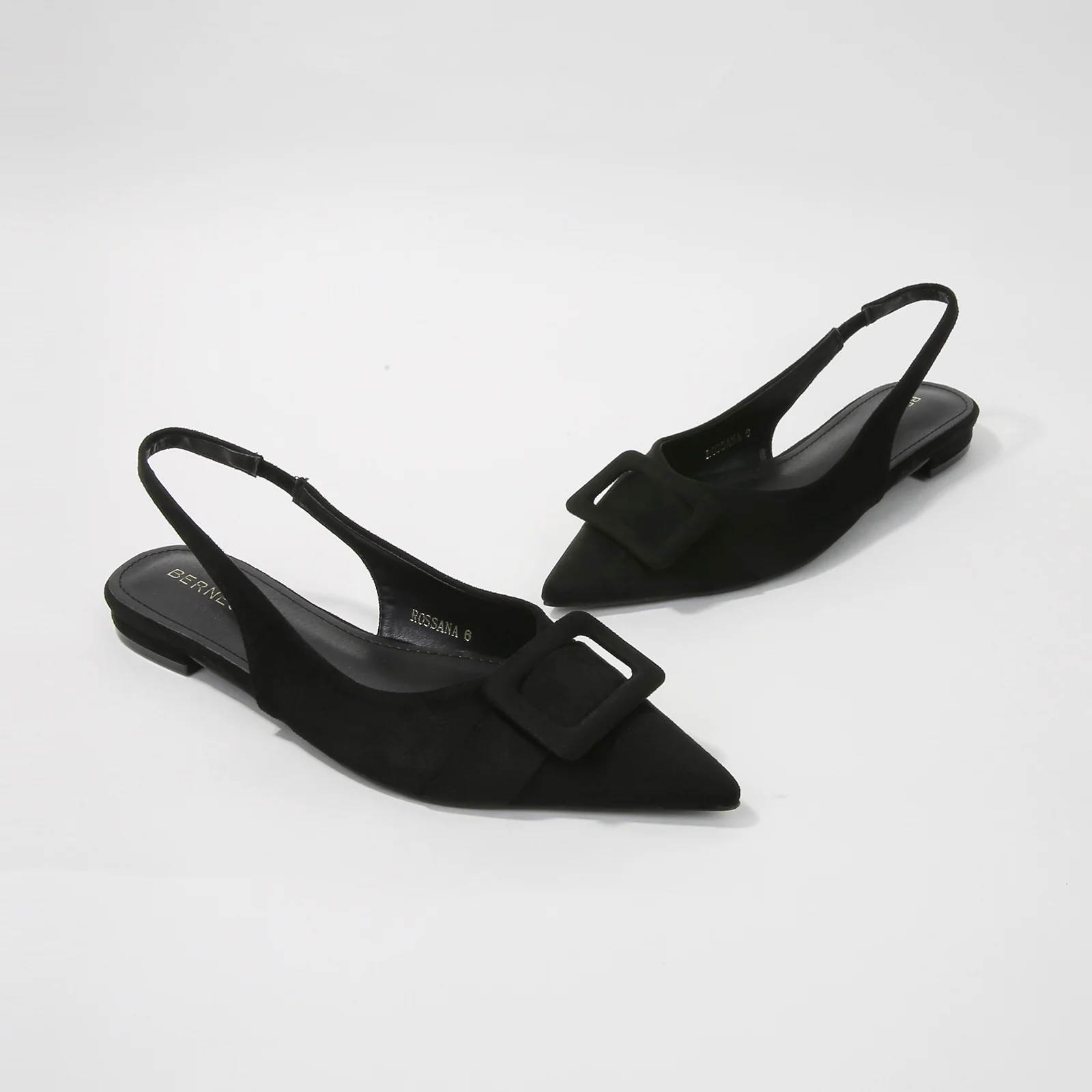 Rossana Suede Slingback Flats with Oversized Suede Buckle - Image 7